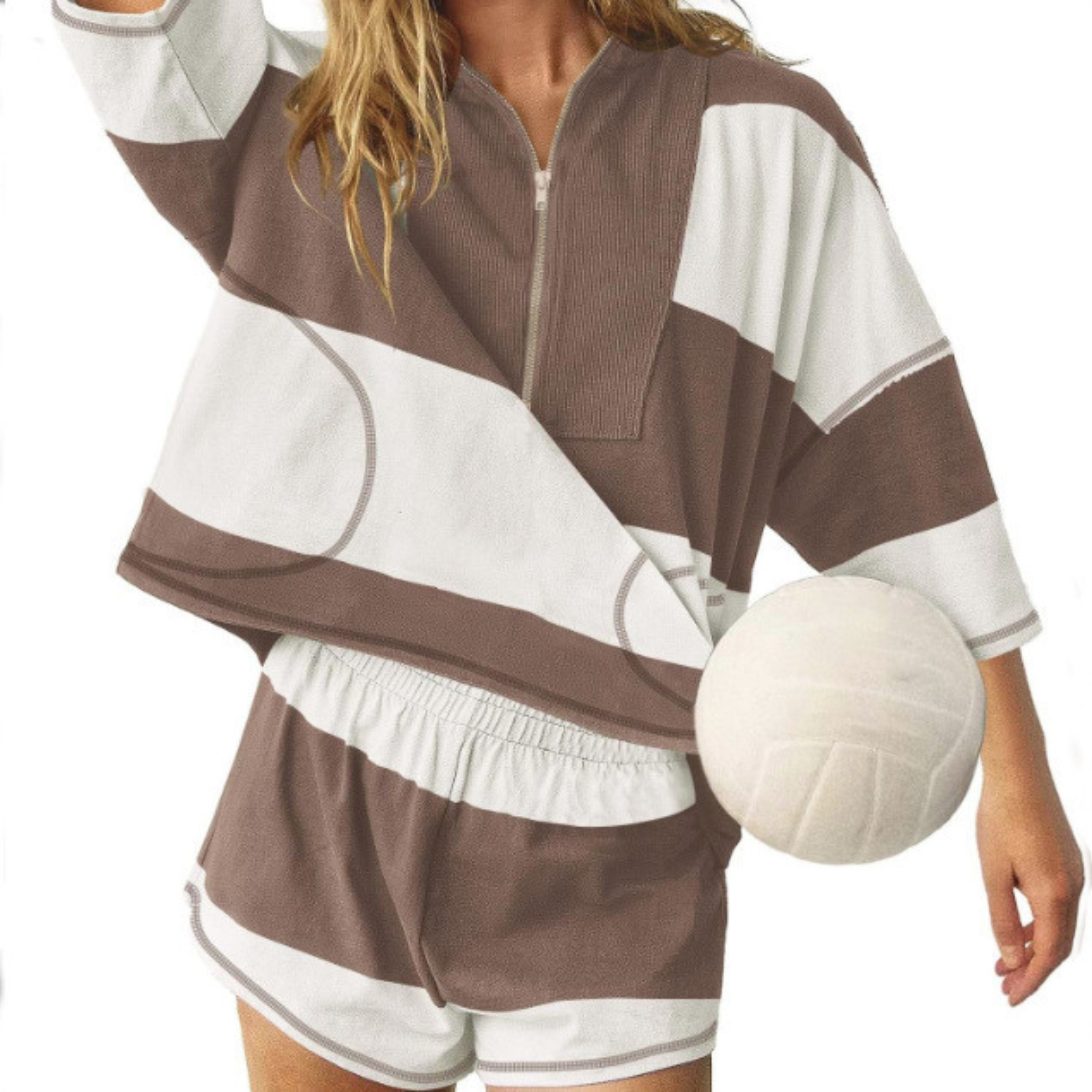 Vilora™ - Comfortable Striped Oversized Lounge Set