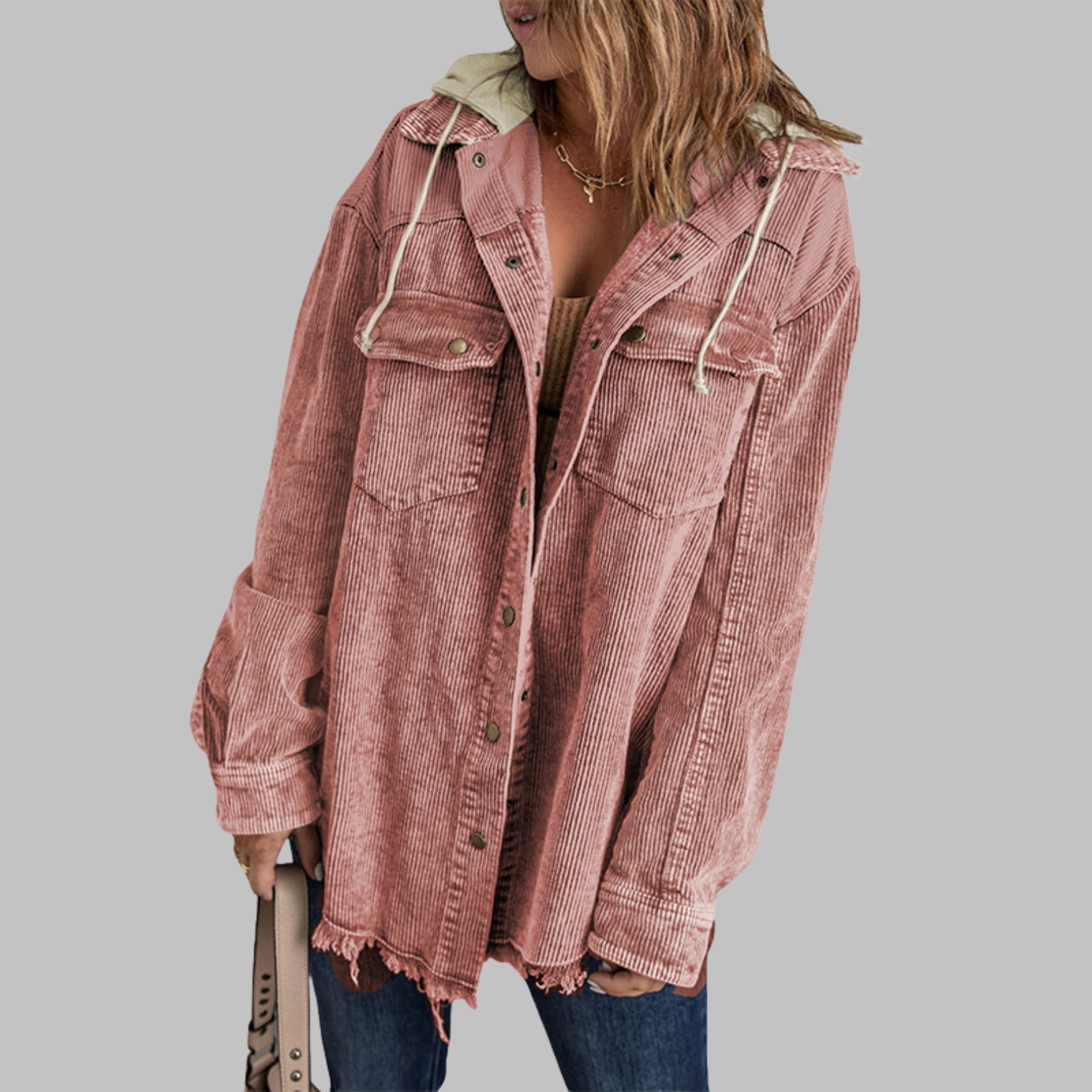 Vilora™ - Classic Button Down Long Sleeve Hooded Jacket
