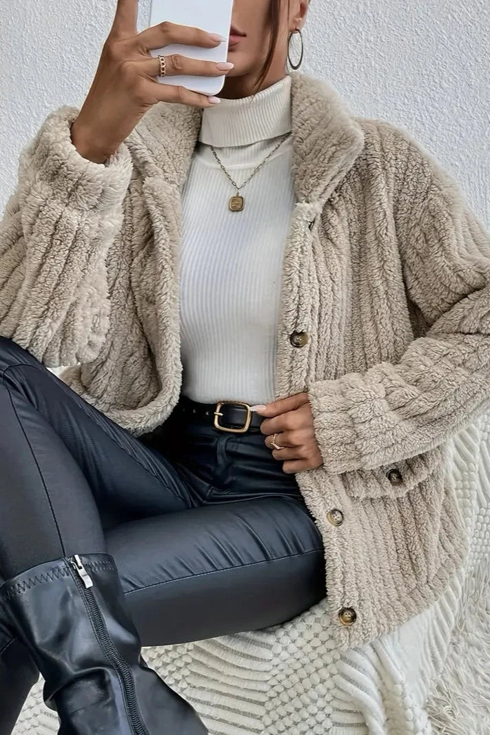 Vilora™ - Double-Sided Velvet Button Cardigan