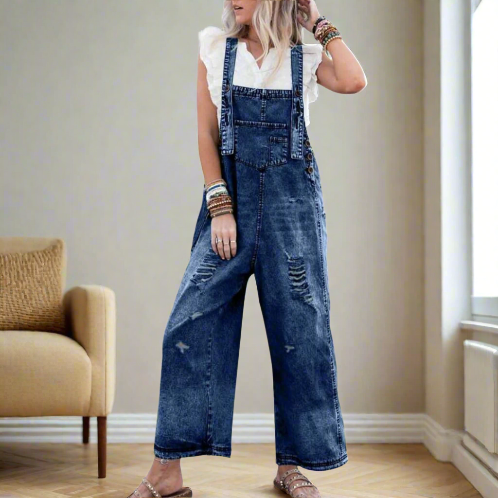 Vilora™ – Vintage Wash Adjustable Jumpsuit