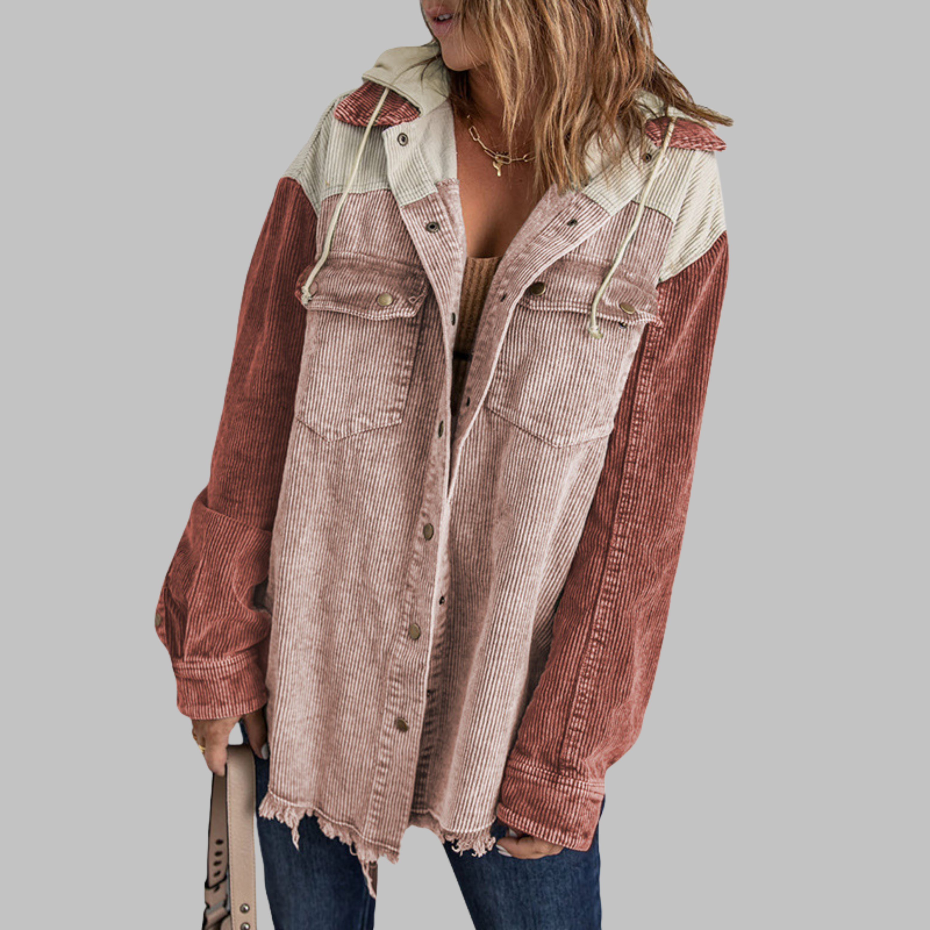 Vilora™ - Classic Button Down Long Sleeve Hooded Jacket