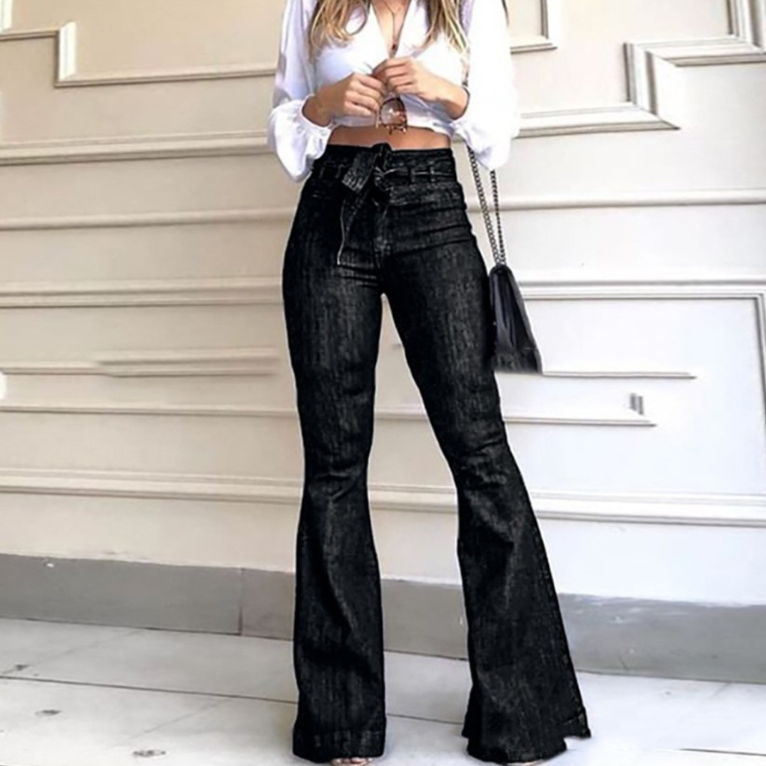 Vilora™ – Vintage Wide Leg Lace-Up Flared Pants