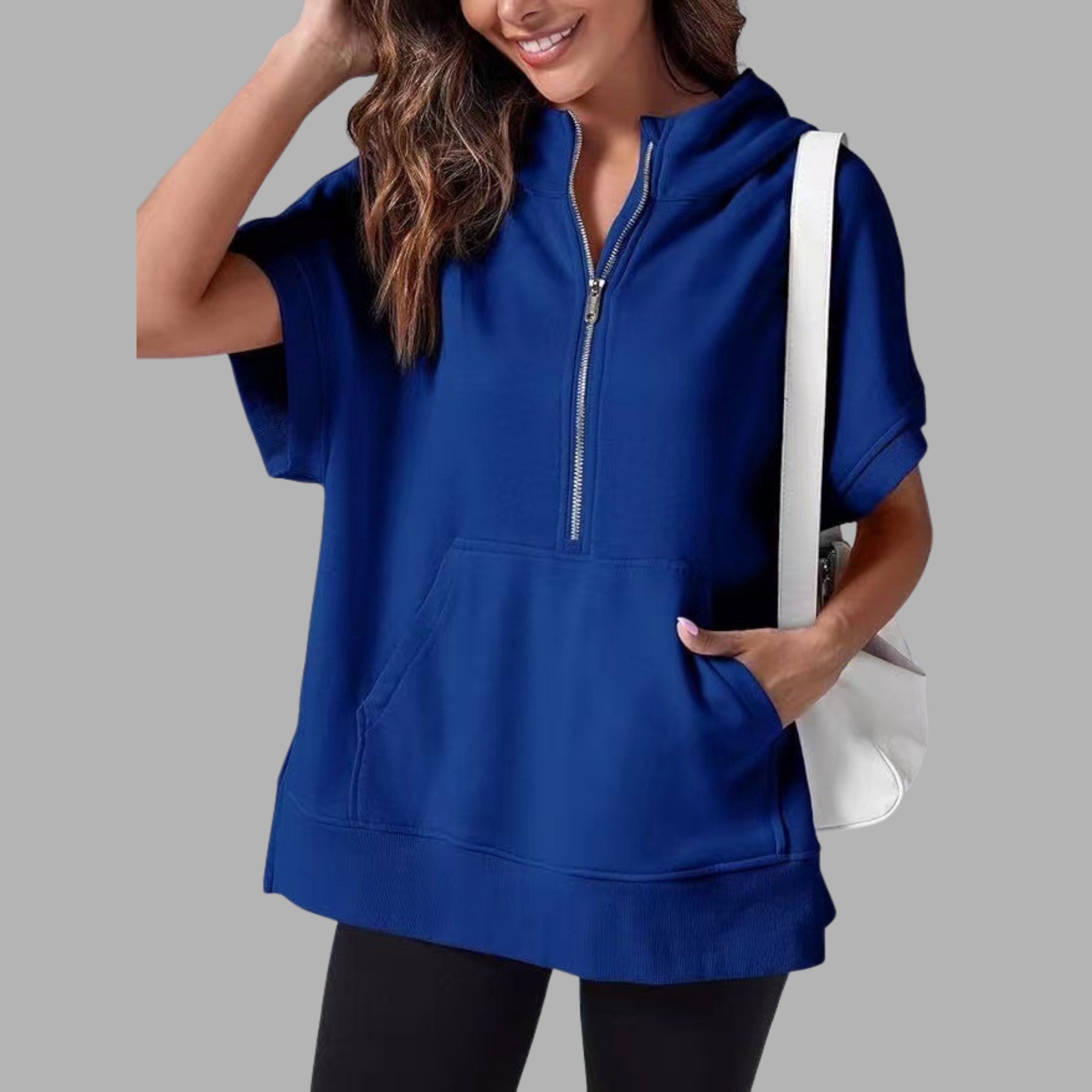 Vilora™ – Relaxed Oversized Half-Zip Summer Hoodie