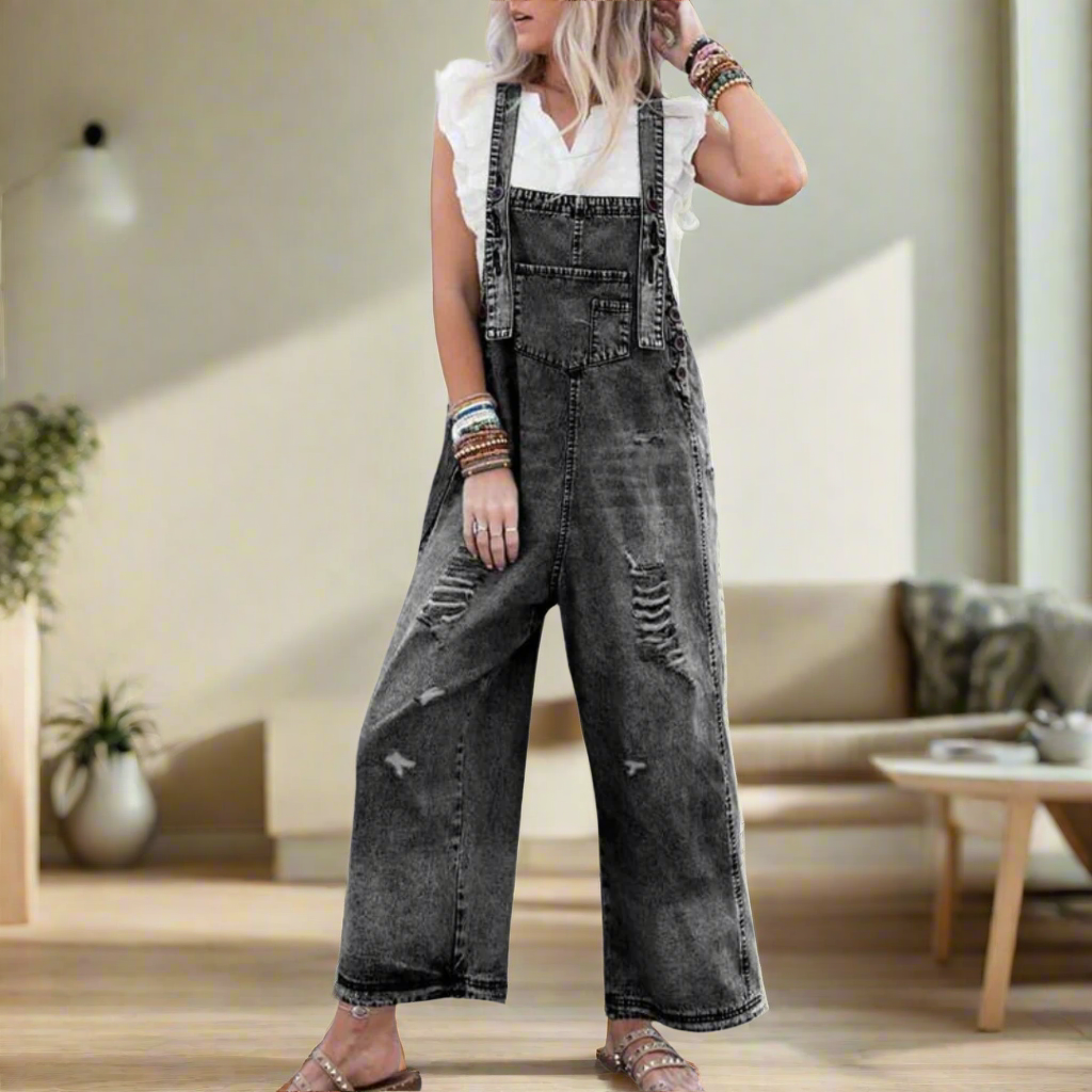 Vilora™ – Vintage Wash Adjustable Jumpsuit