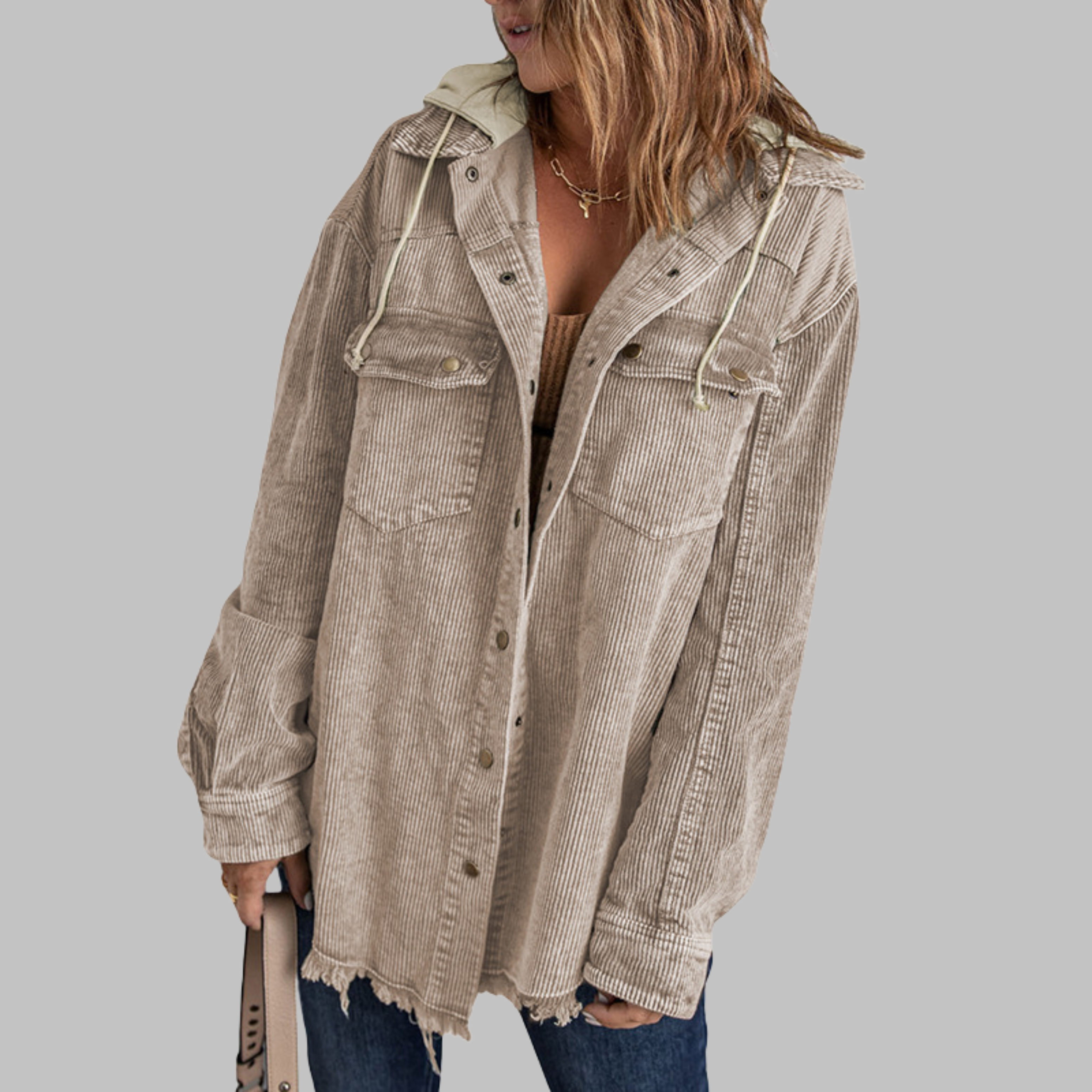 Vilora™ - Classic Button Down Long Sleeve Hooded Jacket