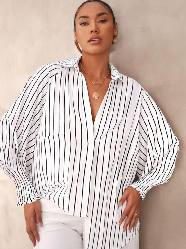 Vilora™ – Flowy Plus Size Casual Button-Up Top