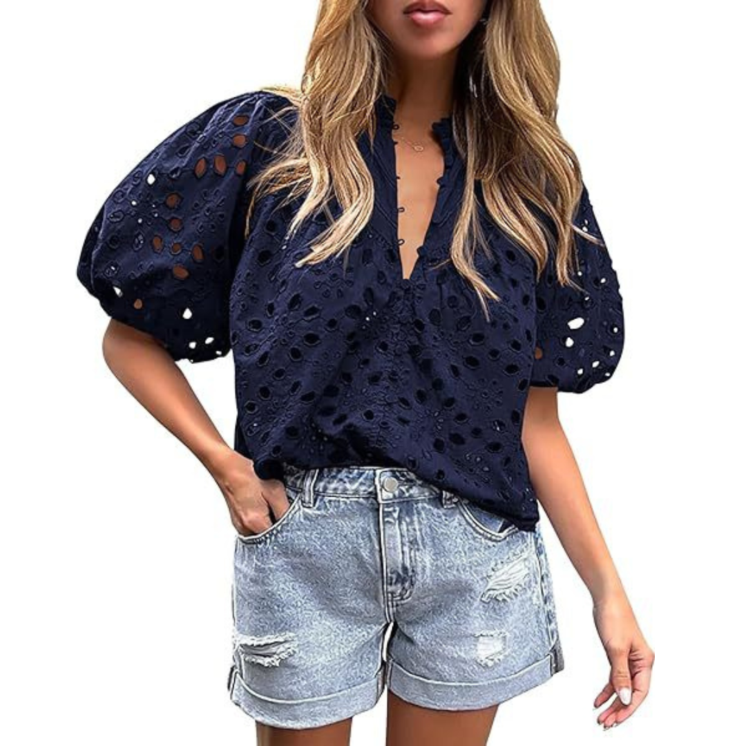 Vilora™ – Elegant Chic Puff Sleeve Long Sleeve Top