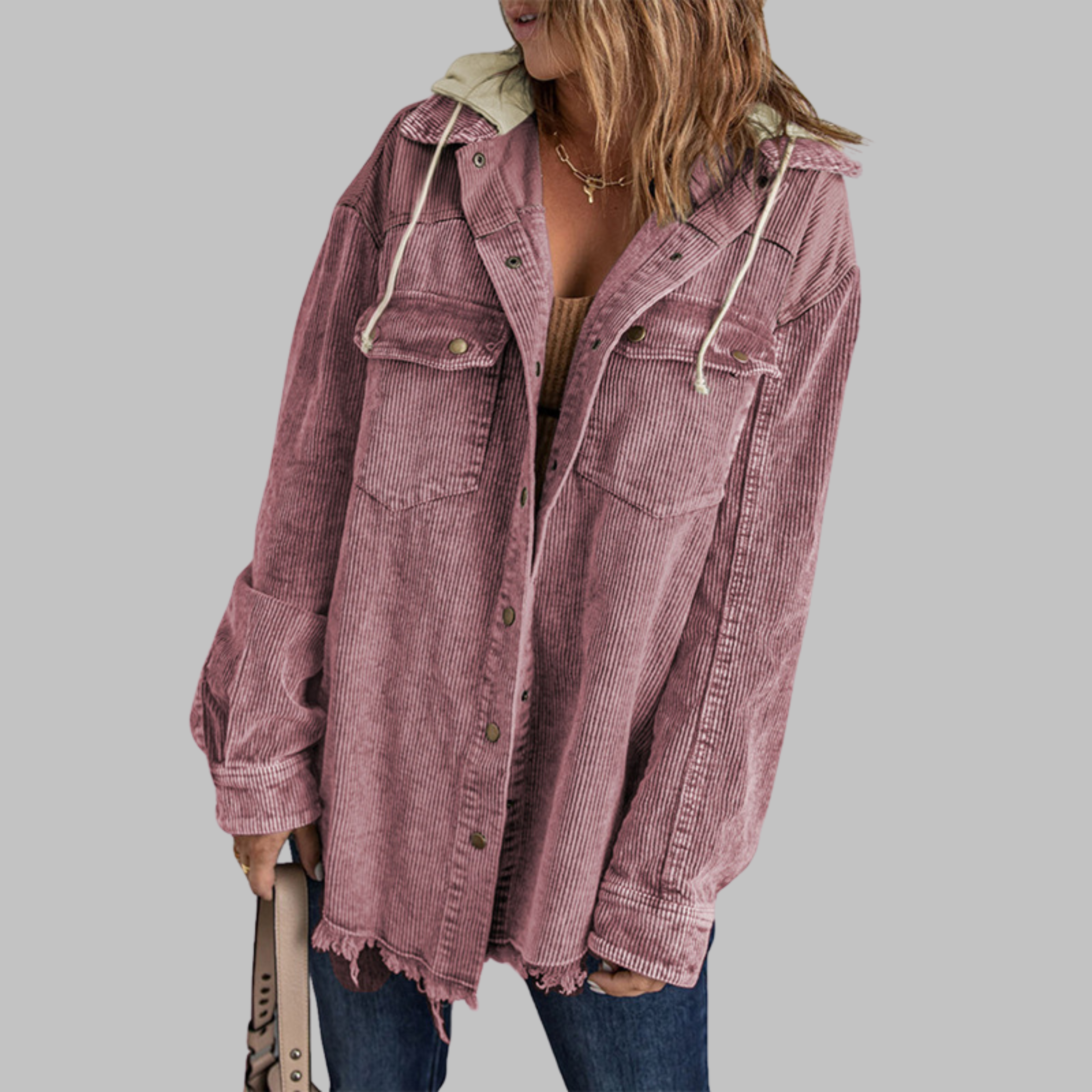 Vilora™ - Classic Button Down Long Sleeve Hooded Jacket