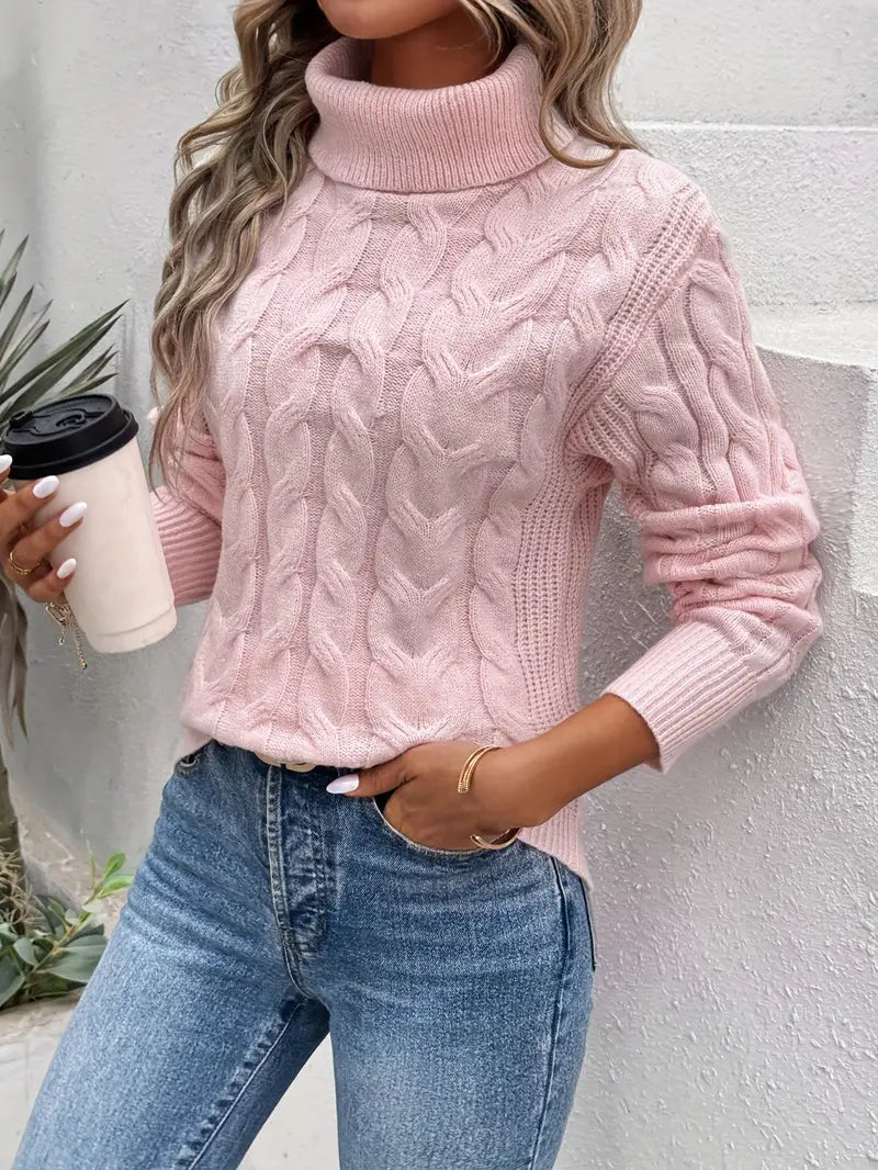 Vilora™ - Cable Knit Turtleneck Sweater
