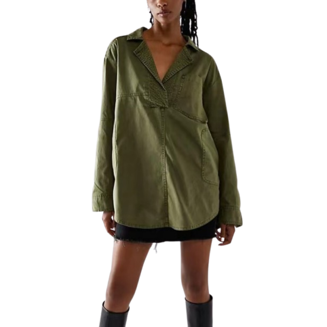 Vilora™ - Chic V-Neck Loose Fit Long-sleeve Top