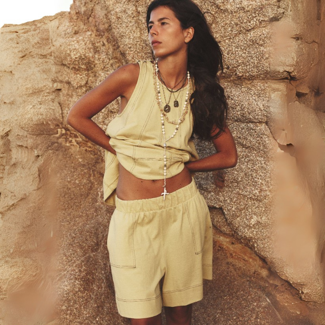Vilora™ - Comfy Sleeveless A-Line Top and Shorts Duo