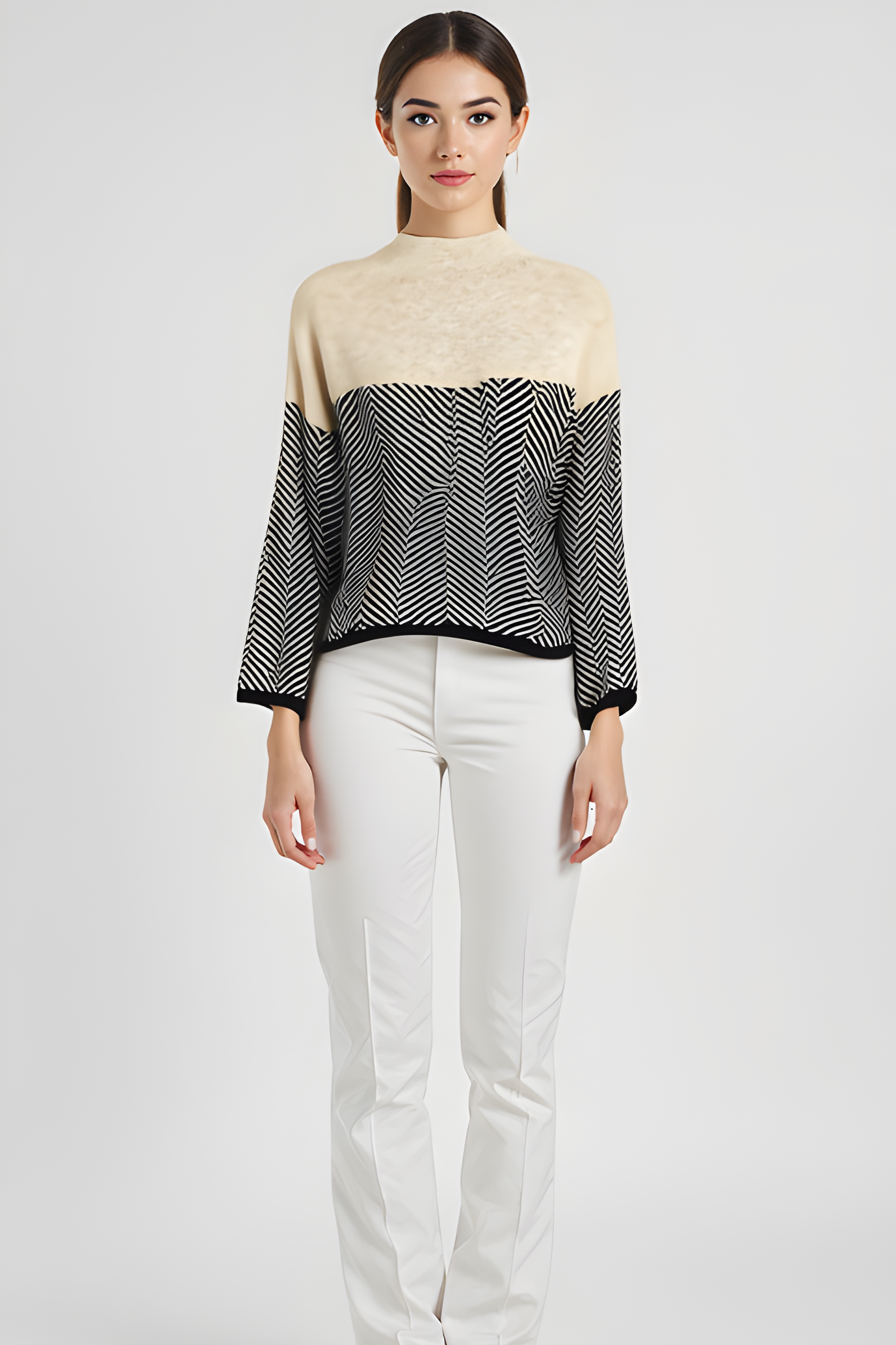 Vilora™ - Two-Tone High-Neck Pullover