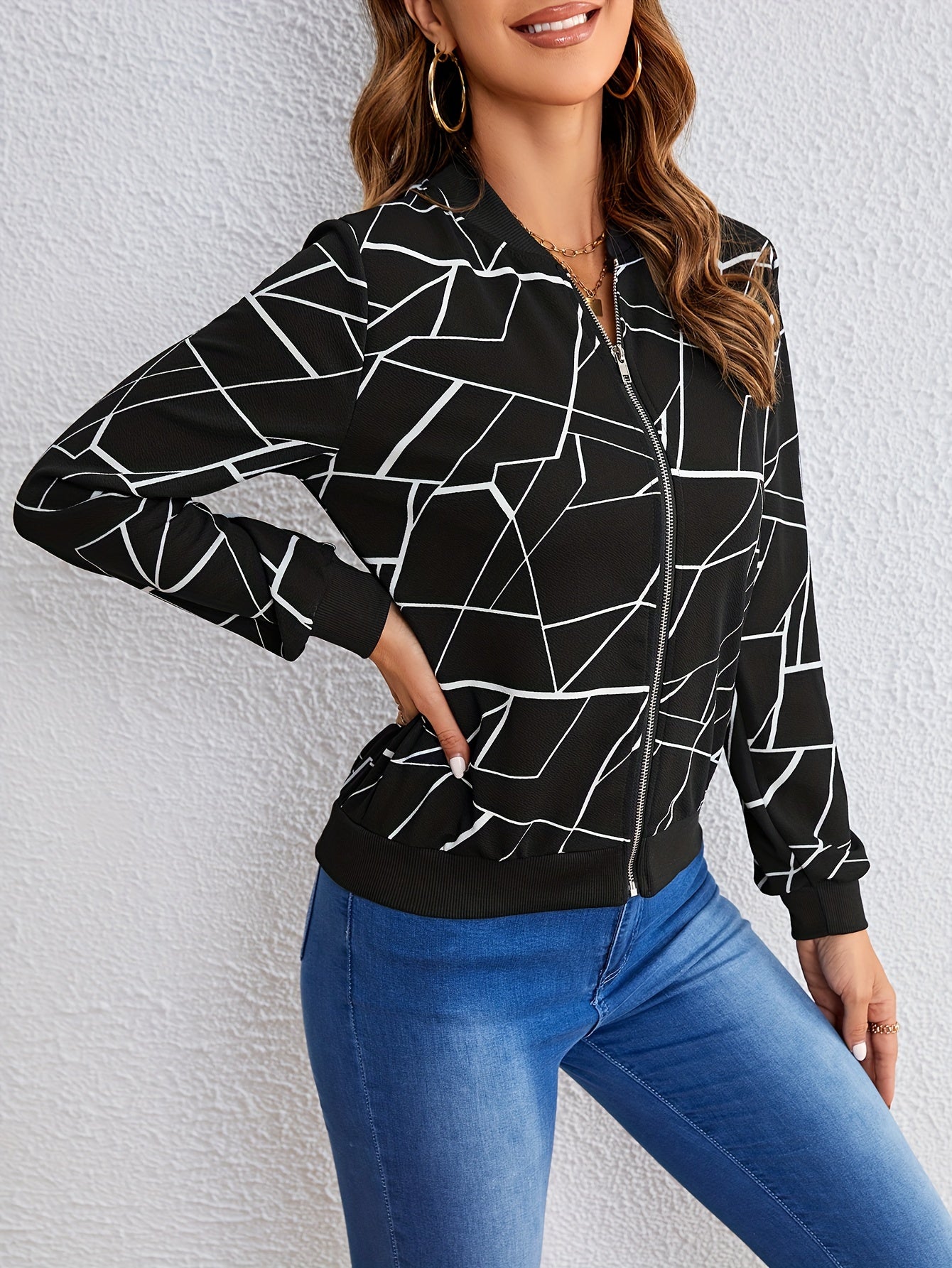 Vilora™ - Artistic Pattern Zip-Up Jacket