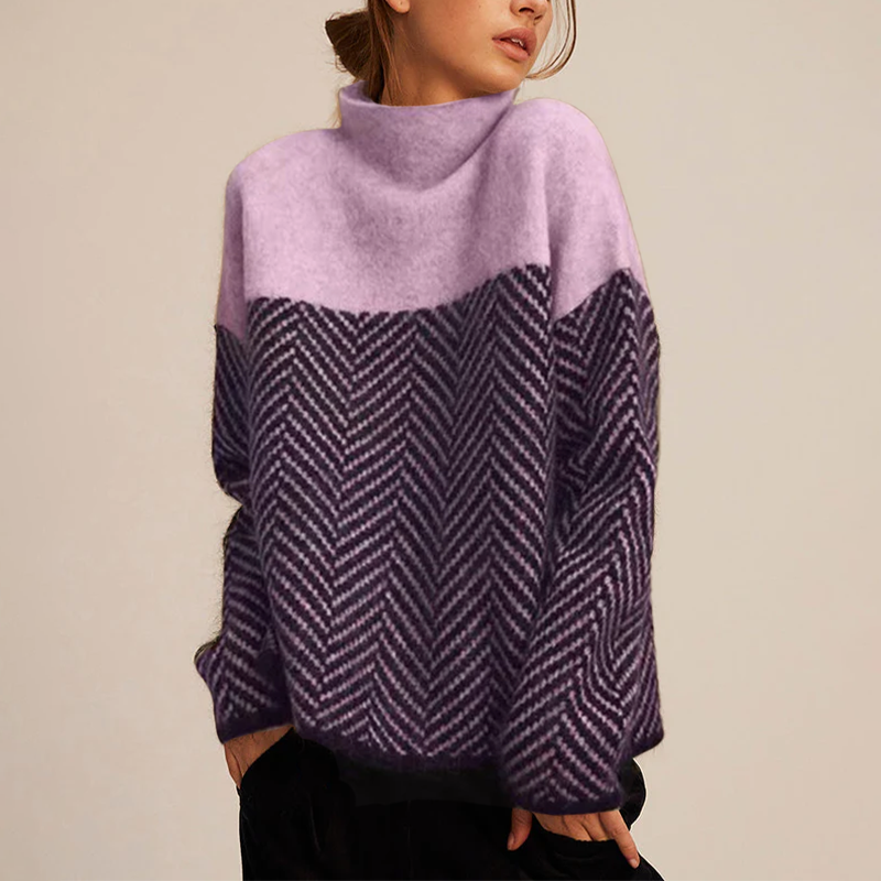 Vilora™ - Two-Tone High-Neck Pullover