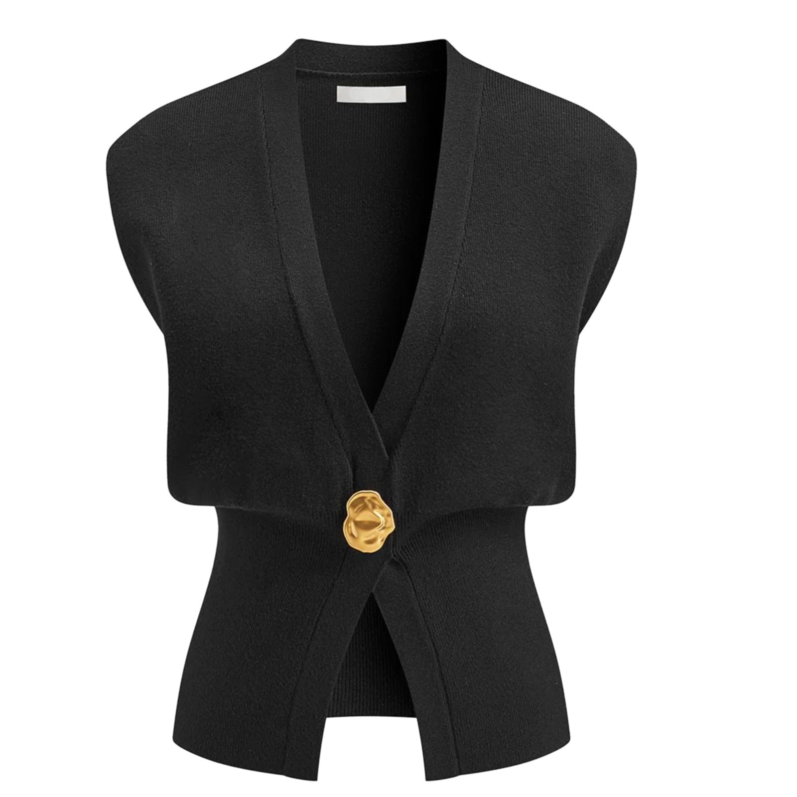 Vilora™ – Elegant V-Neck Button-Front Vest Top