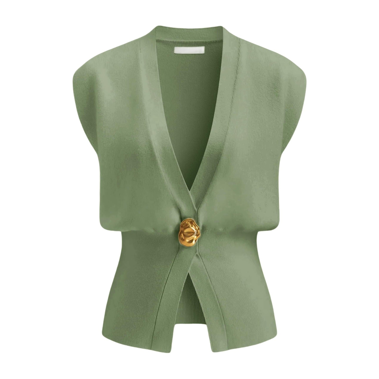 Vilora™ – Elegant V-Neck Button-Front Vest Top