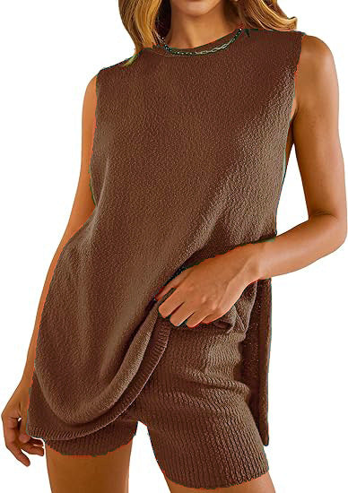 Vilora™ – Sleeveless Lounge Pullover & Shorts Duo