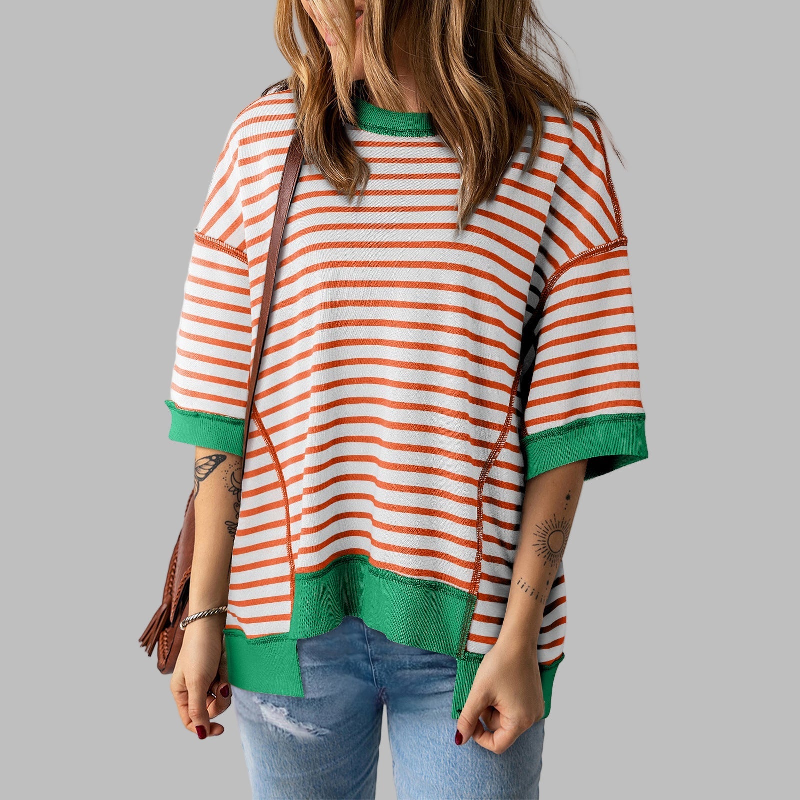 Vilora™ - Casual Oversized Striped Pullover Top