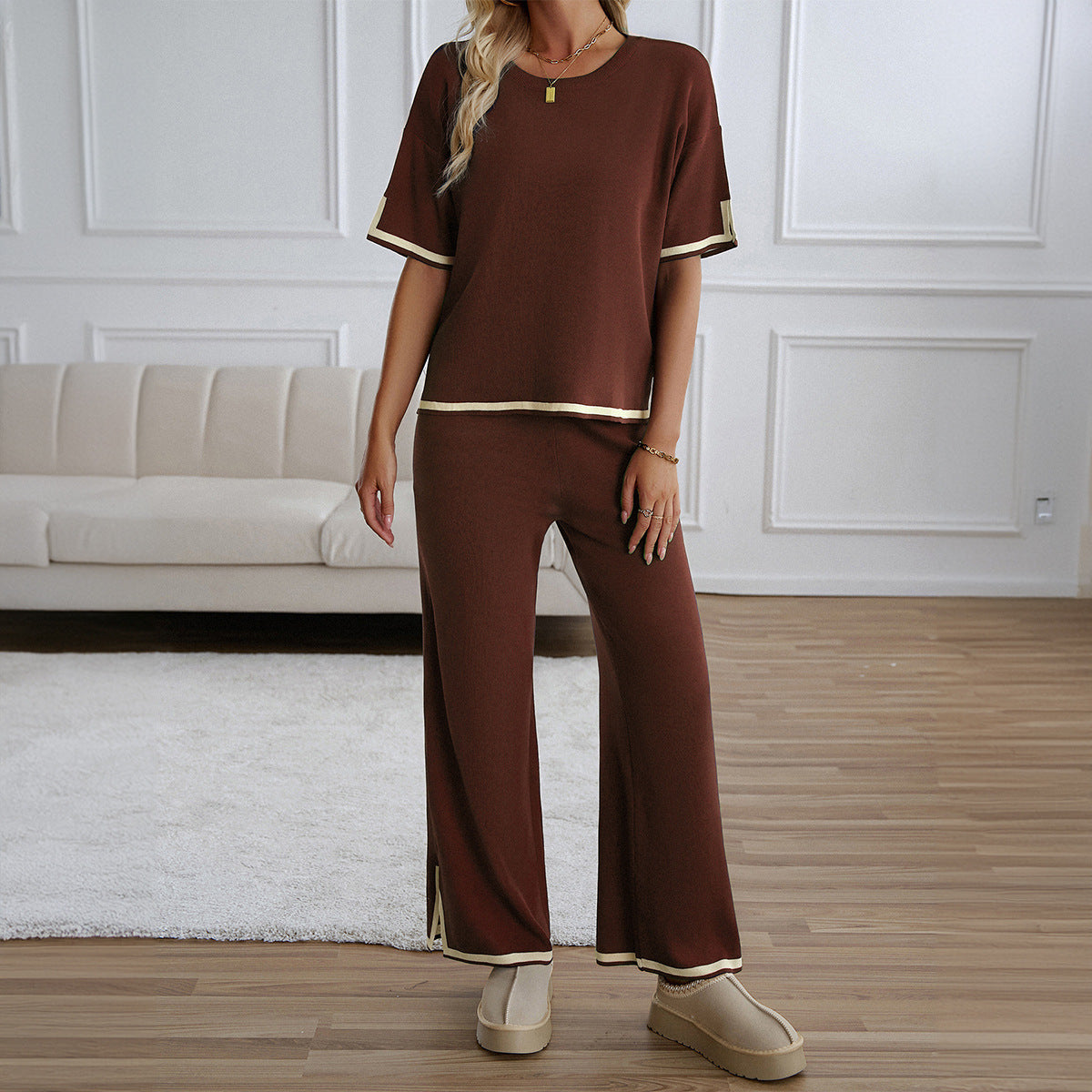 Vilora™ – Chic Short Sleeve and Wide Leg Lounge Set