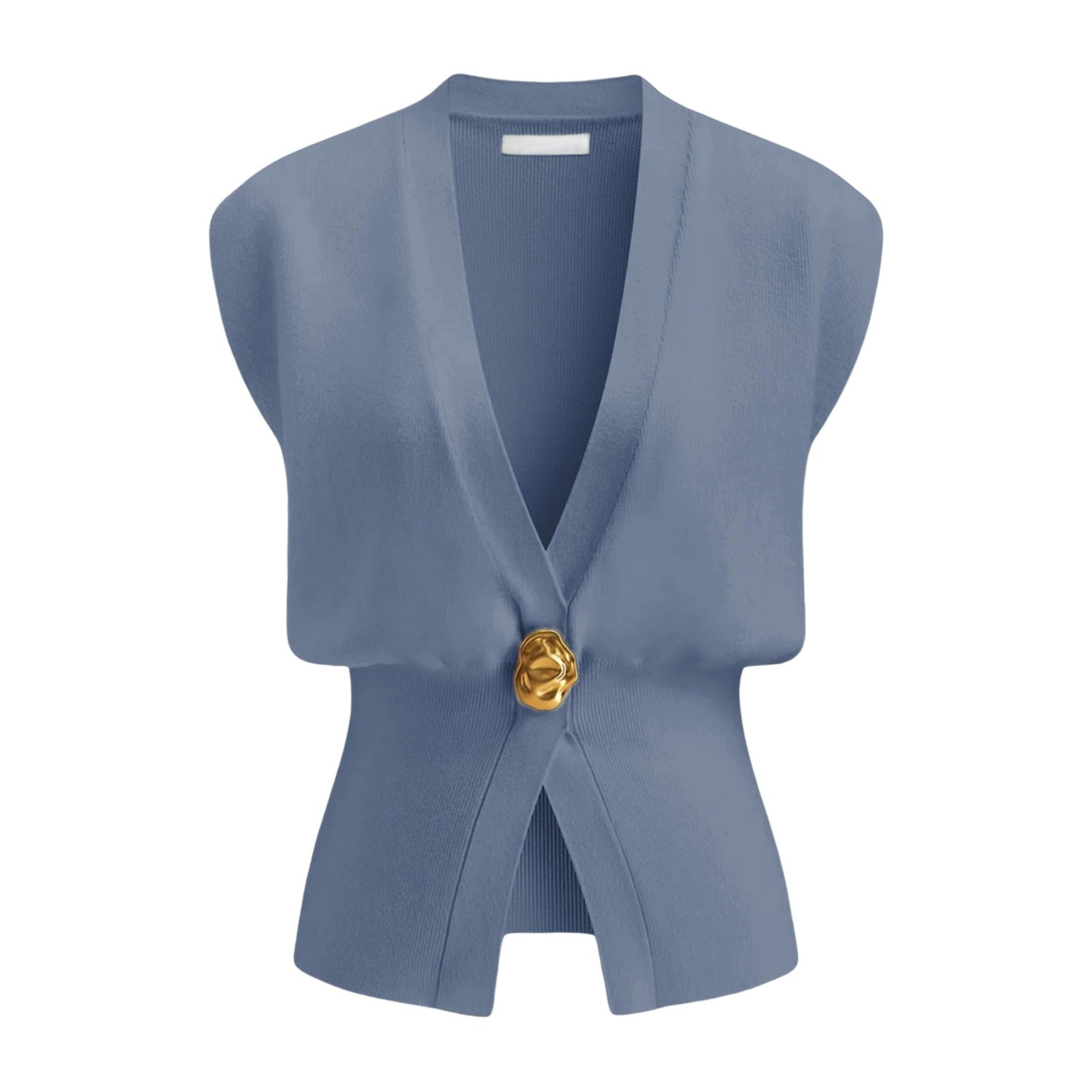 Vilora™ – Elegant V-Neck Button-Front Vest Top