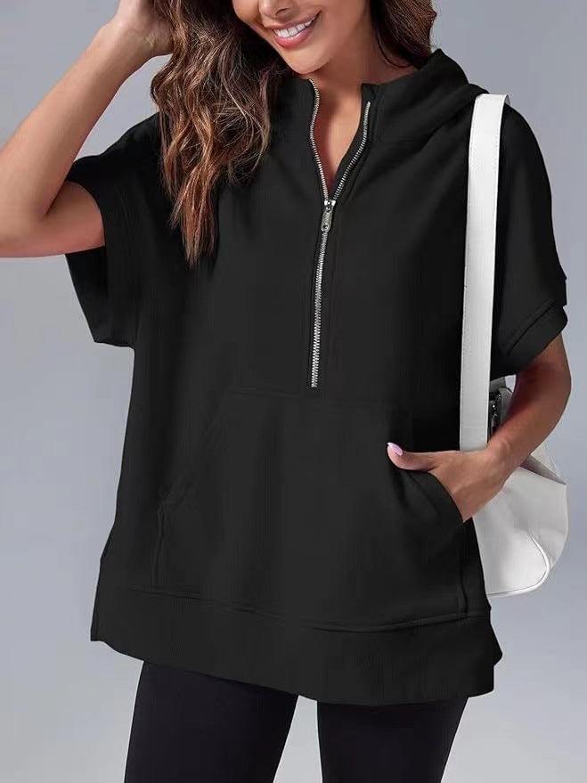 Vilora™ - Relaxed Oversized Half-Zip Summer Hoodie