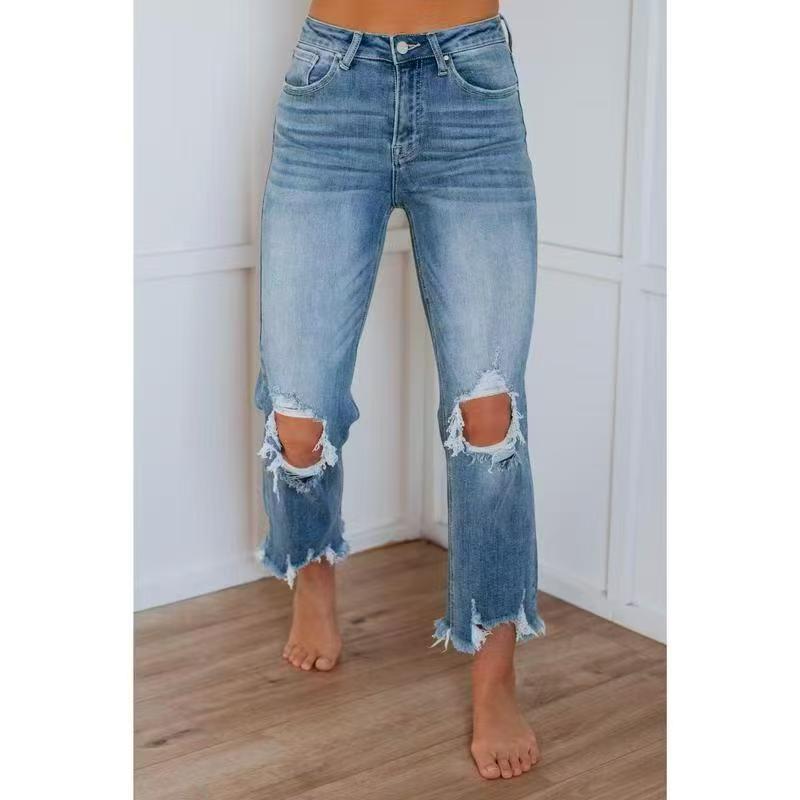 Vilora™ – Casual Washed Slim-Fit Ripped Jeans