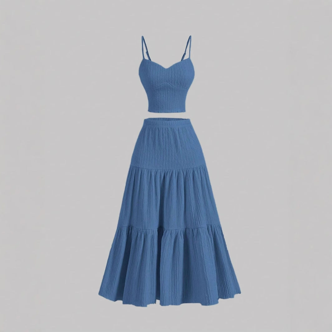 Vilora™ – Chic A-line Crop and Skirt Co-ord