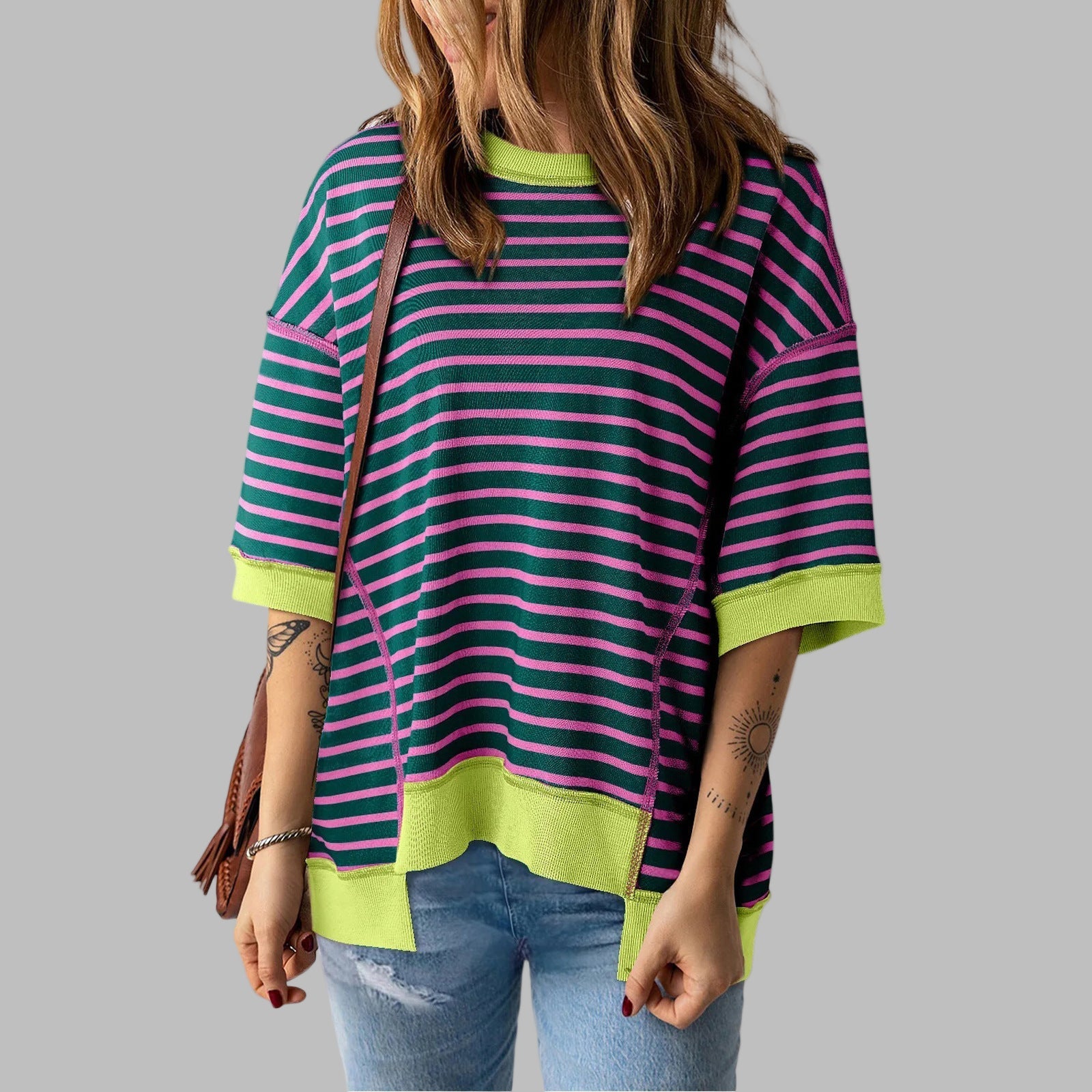 Vilora™ - Casual Oversized Striped Pullover Top