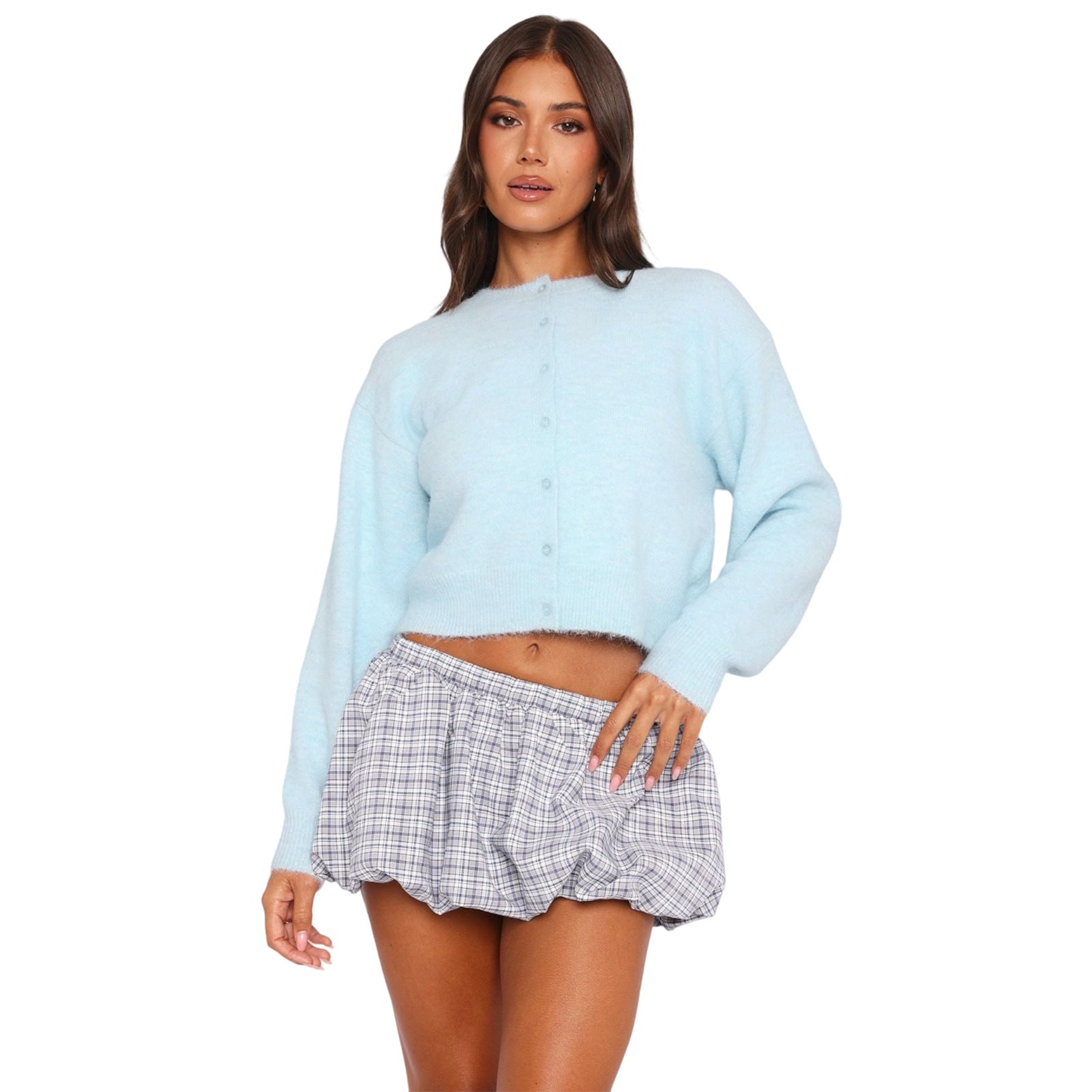 Vilora™ - Casual Cropped Long Sleeve Cardigan
