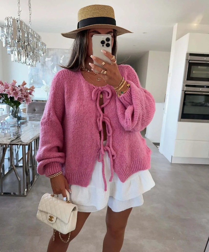 Vilora™ - Knitted Bow Cardigan