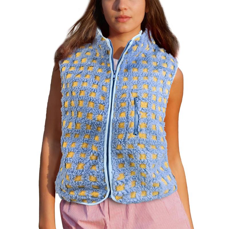 Vilora™  – Casual Plaid Sleeveless Zip-Up Vest