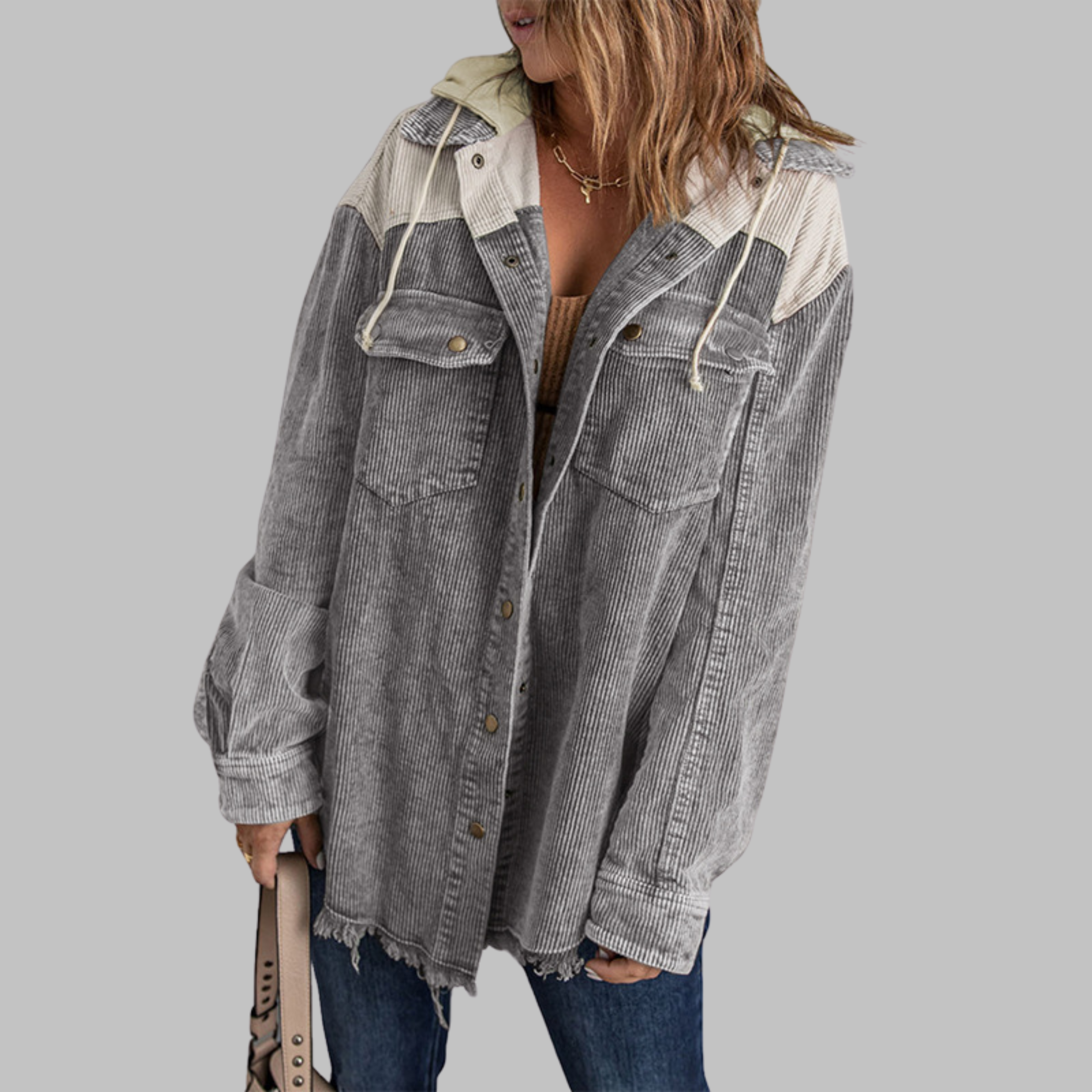Vilora™  - Classic Button Down Long Sleeve Hooded Jacket