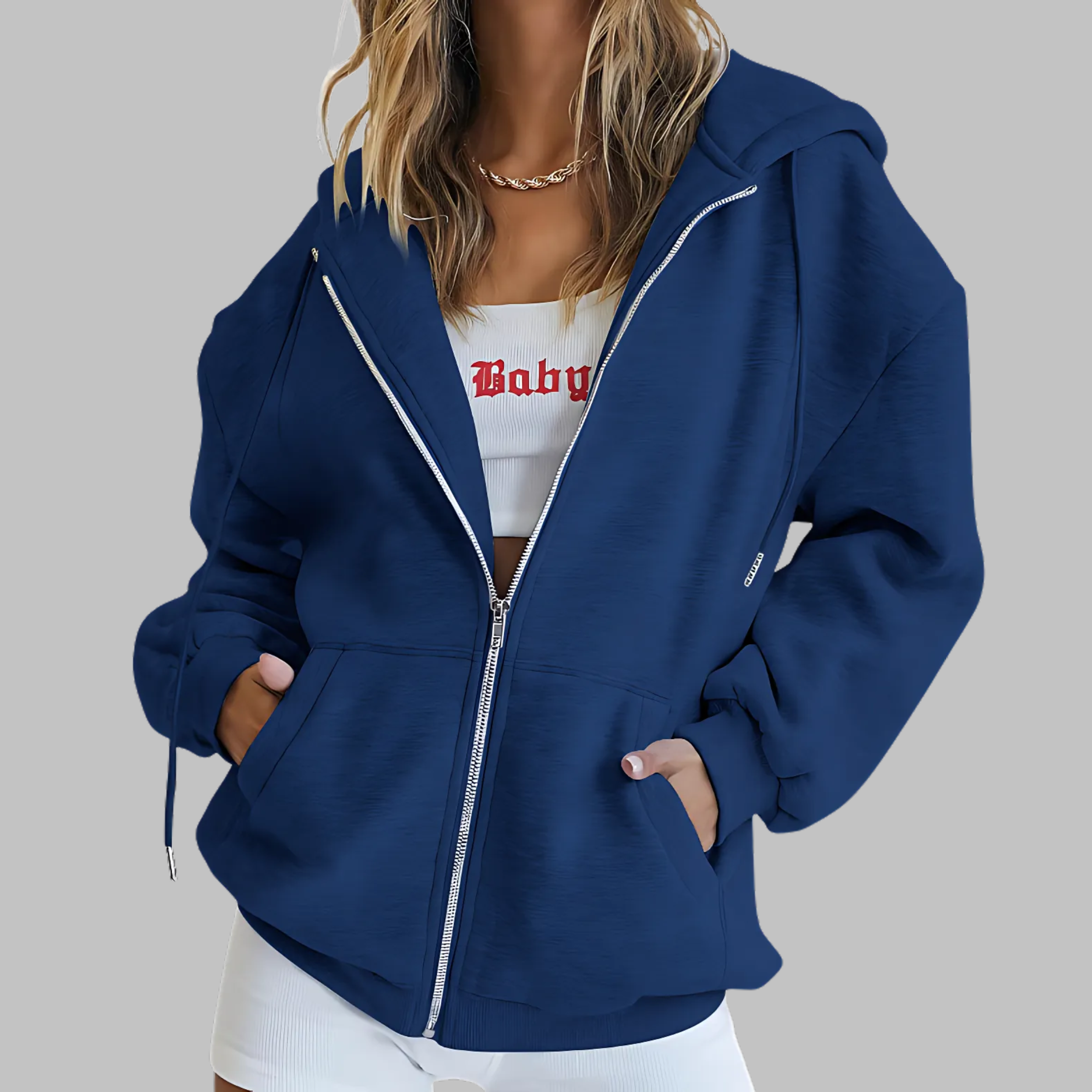 Vilora™ - Classic Zip Up Oversized Hooded Jacket
