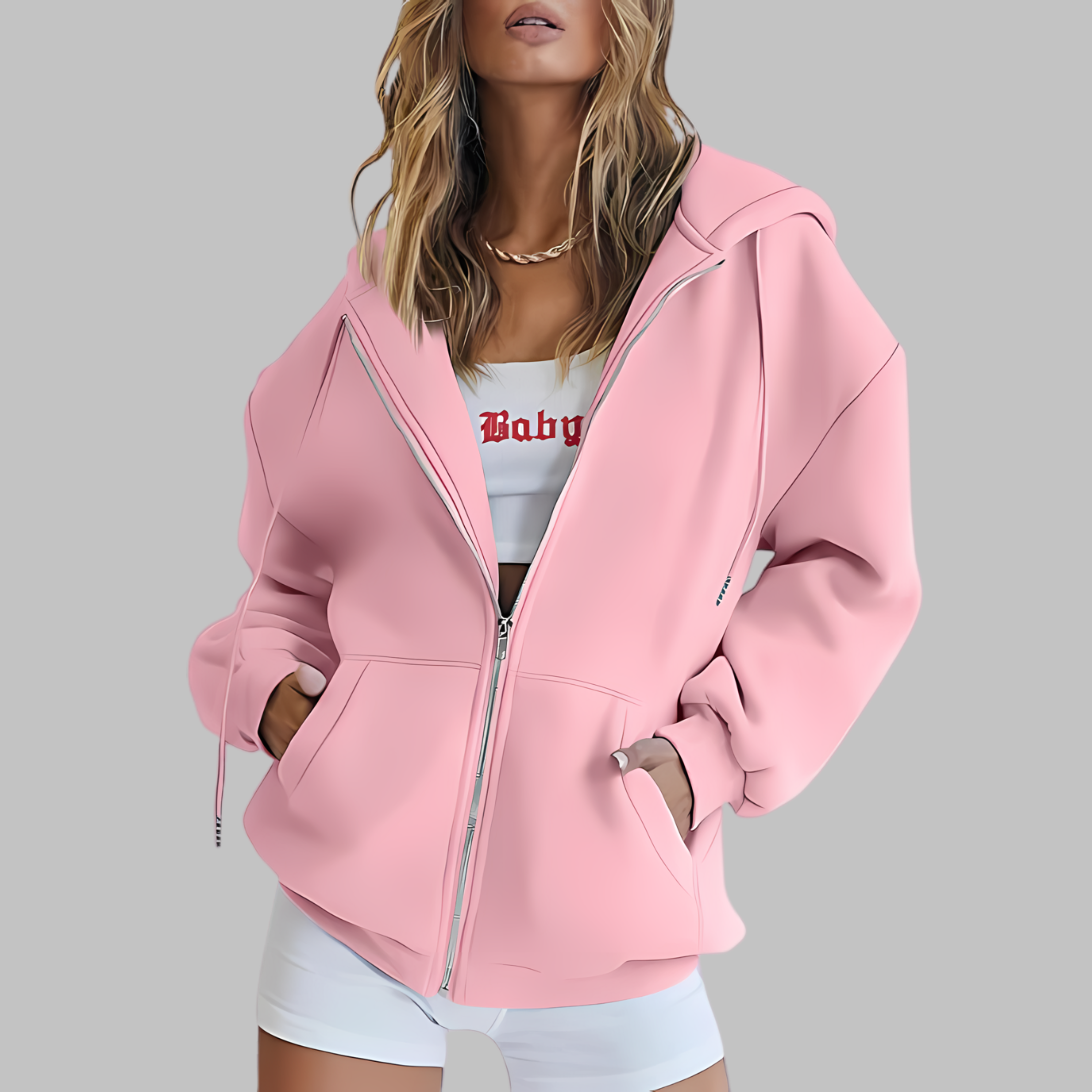 Vilora™ - Classic Zip Up Oversized Hooded Jacket
