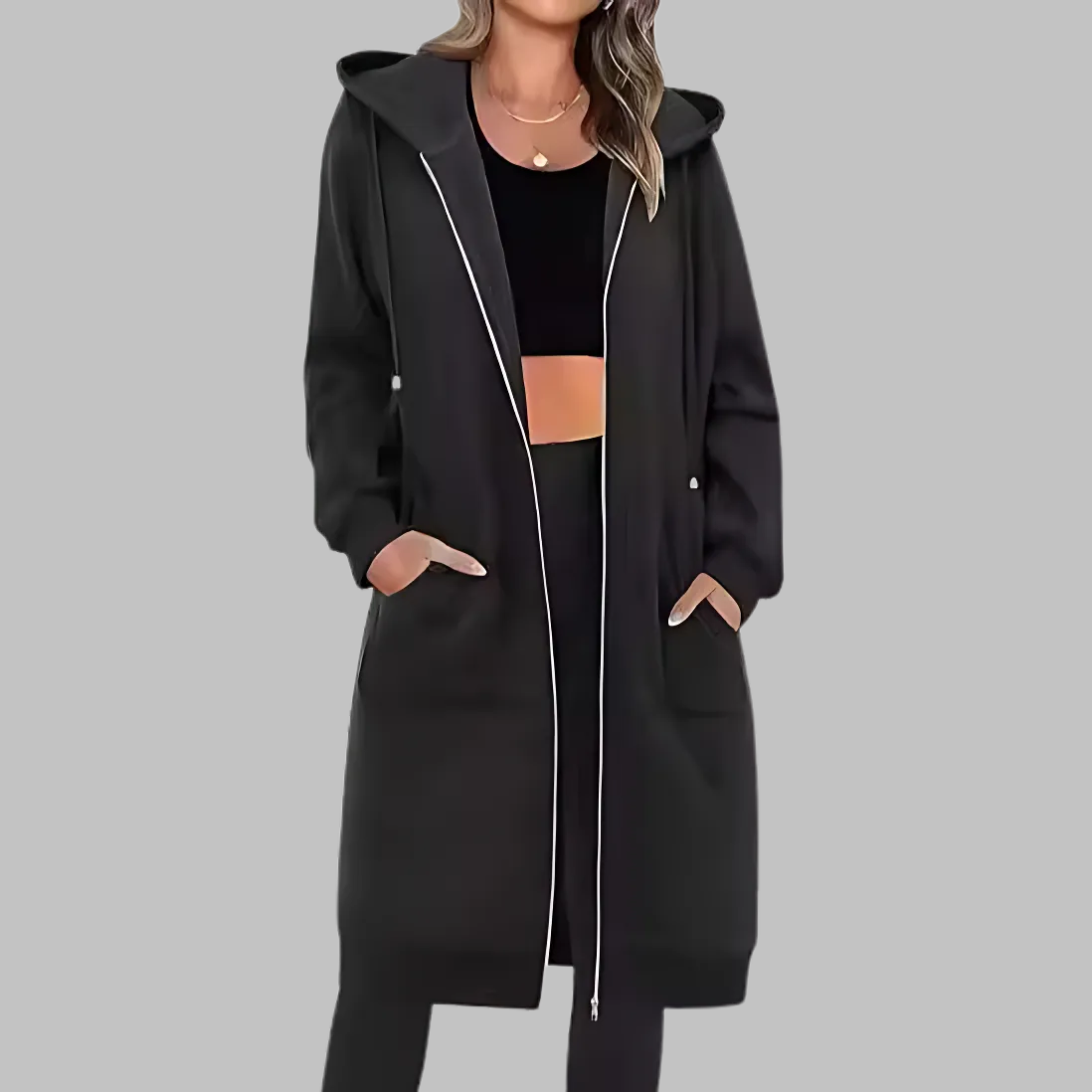 Vilora™  - Casual Zip Up Oversized Long Jacket