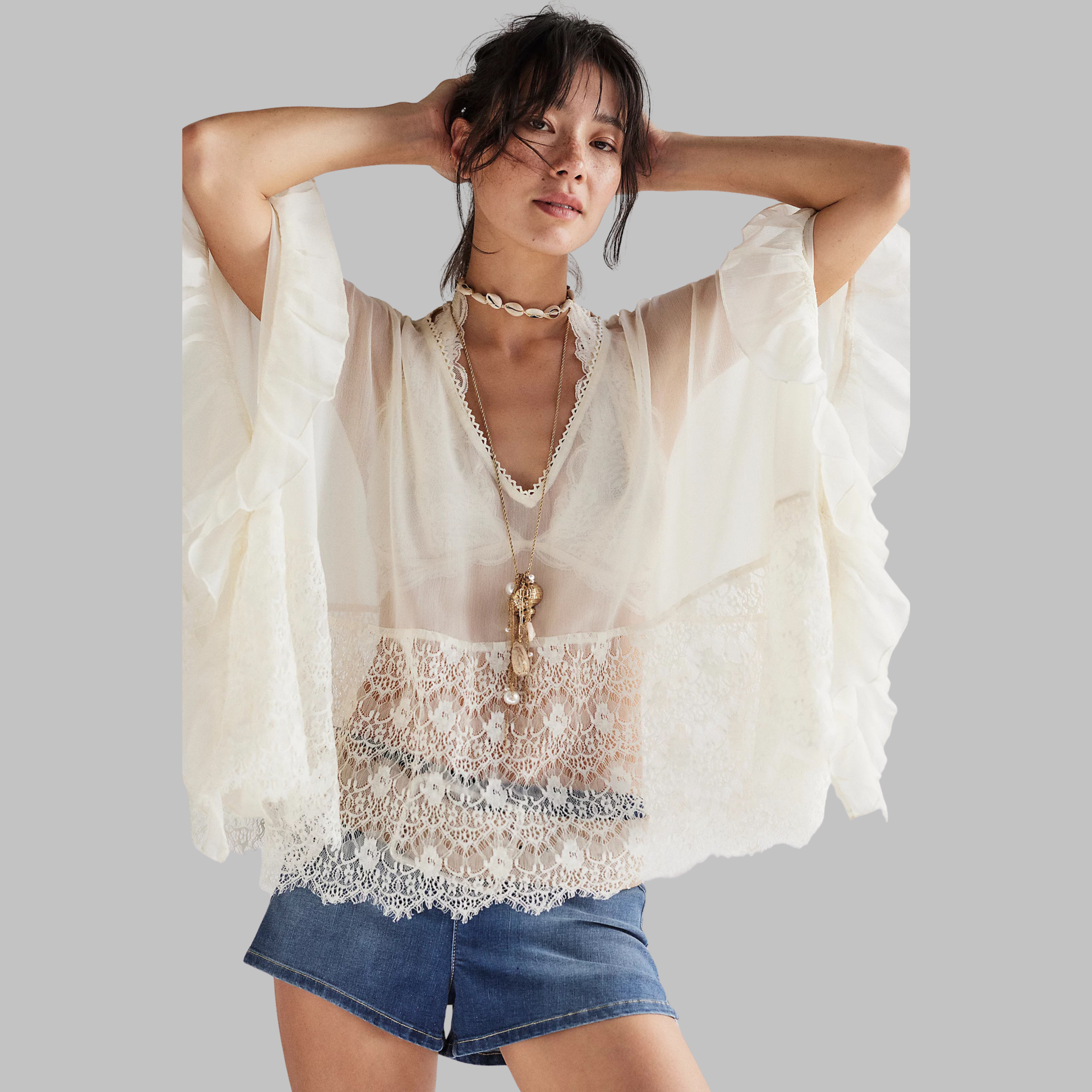 Vilora™  - Batwing Sleeve Cover-Up Top