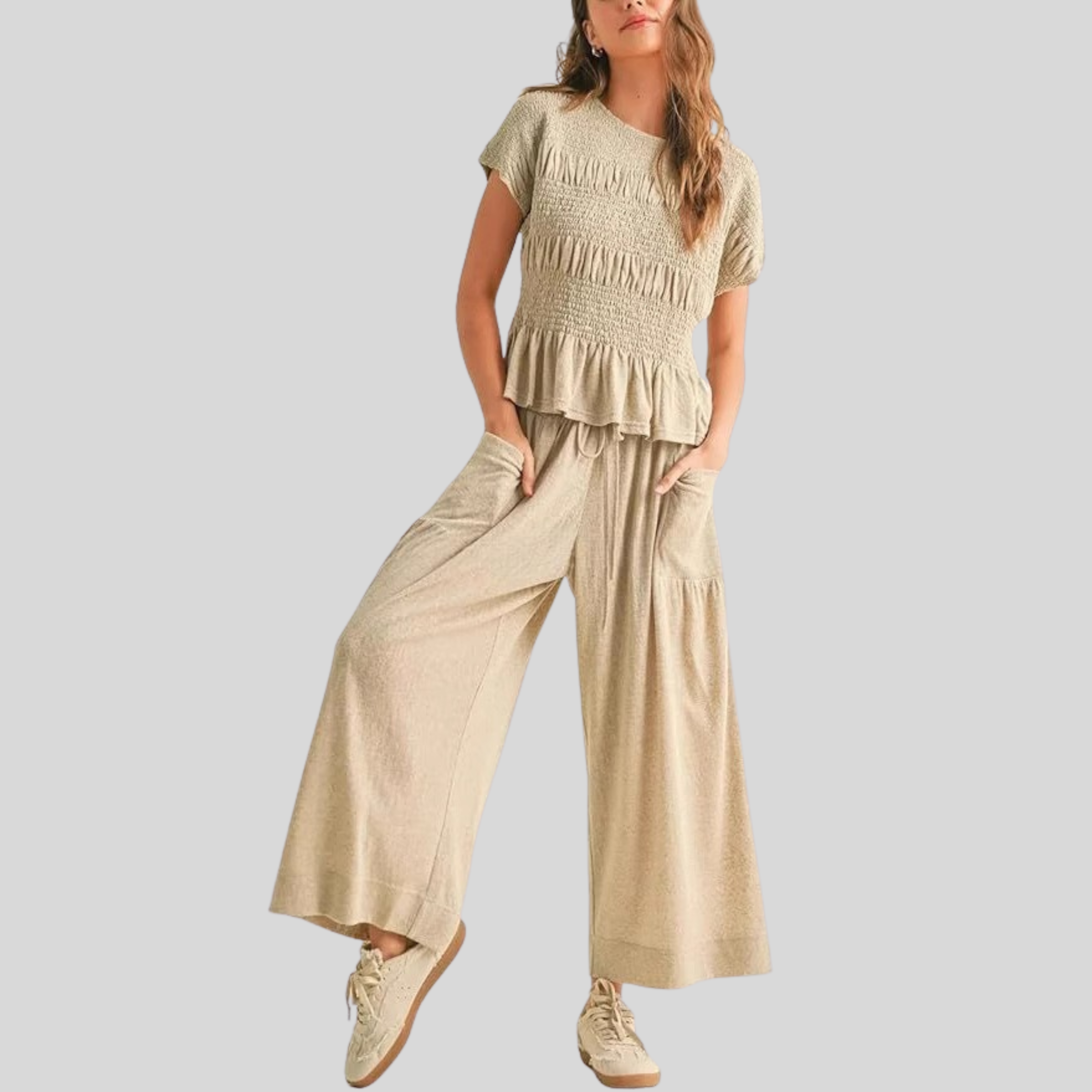 Vilora™  - Casual Top and Wide-Leg Pants Lounge Set