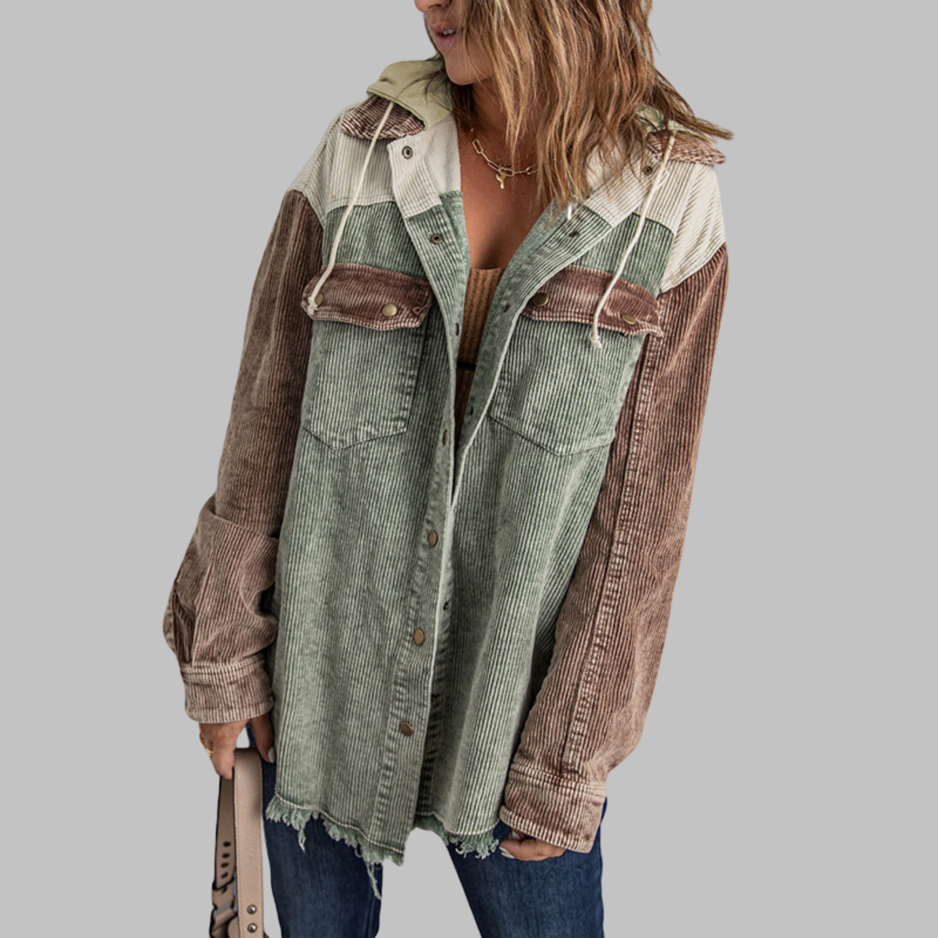 Vilora™  - Classic Button Down Long Sleeve Hooded Jacket