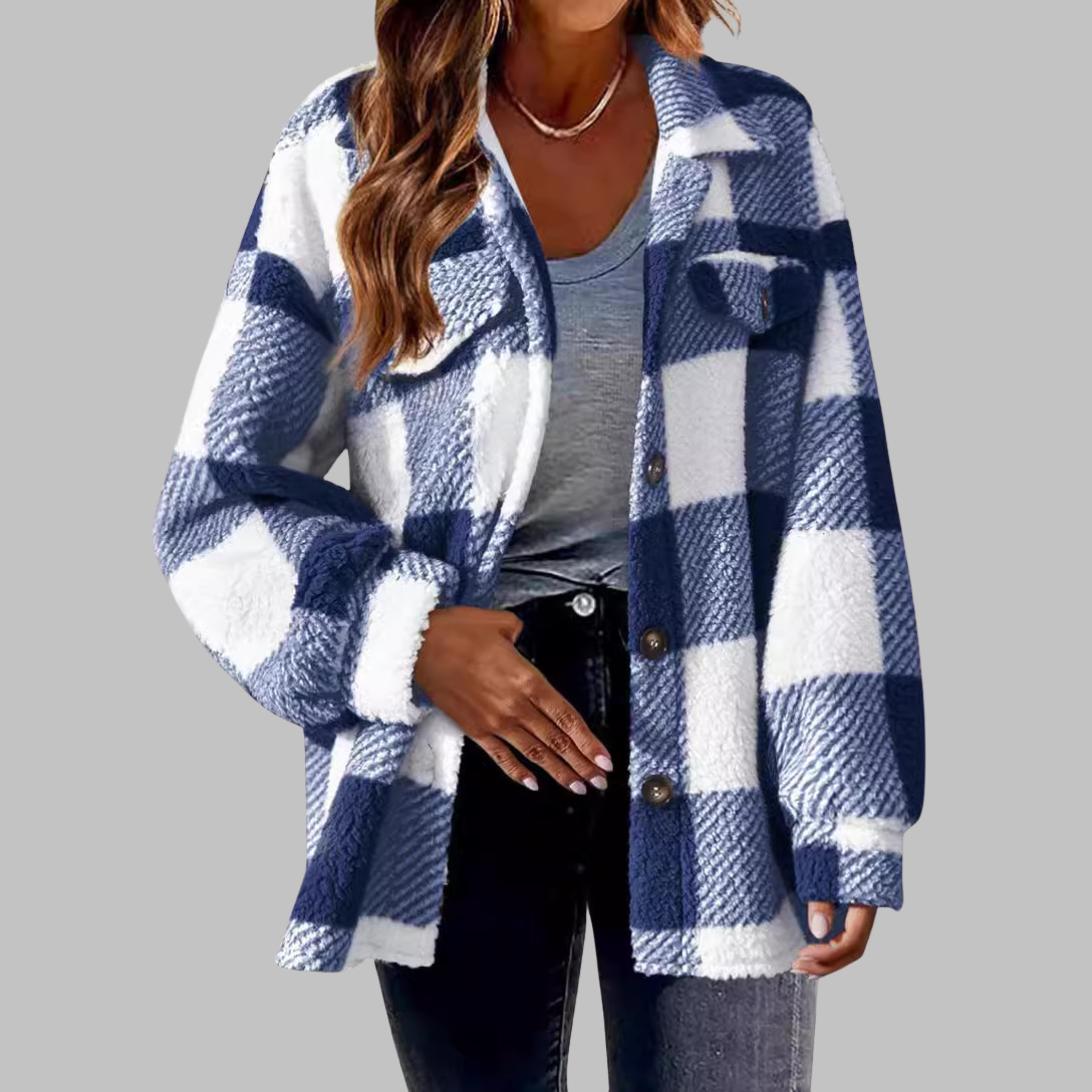 Vilora™ - Casual Plaid Button Down Long Sleeve Jacket