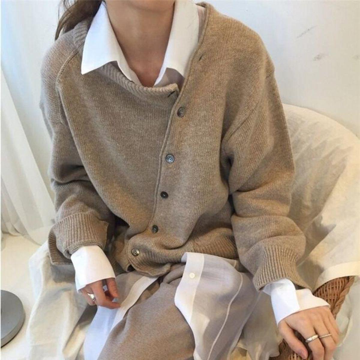 Vilora™ - Asymmetric Button Cardigan
