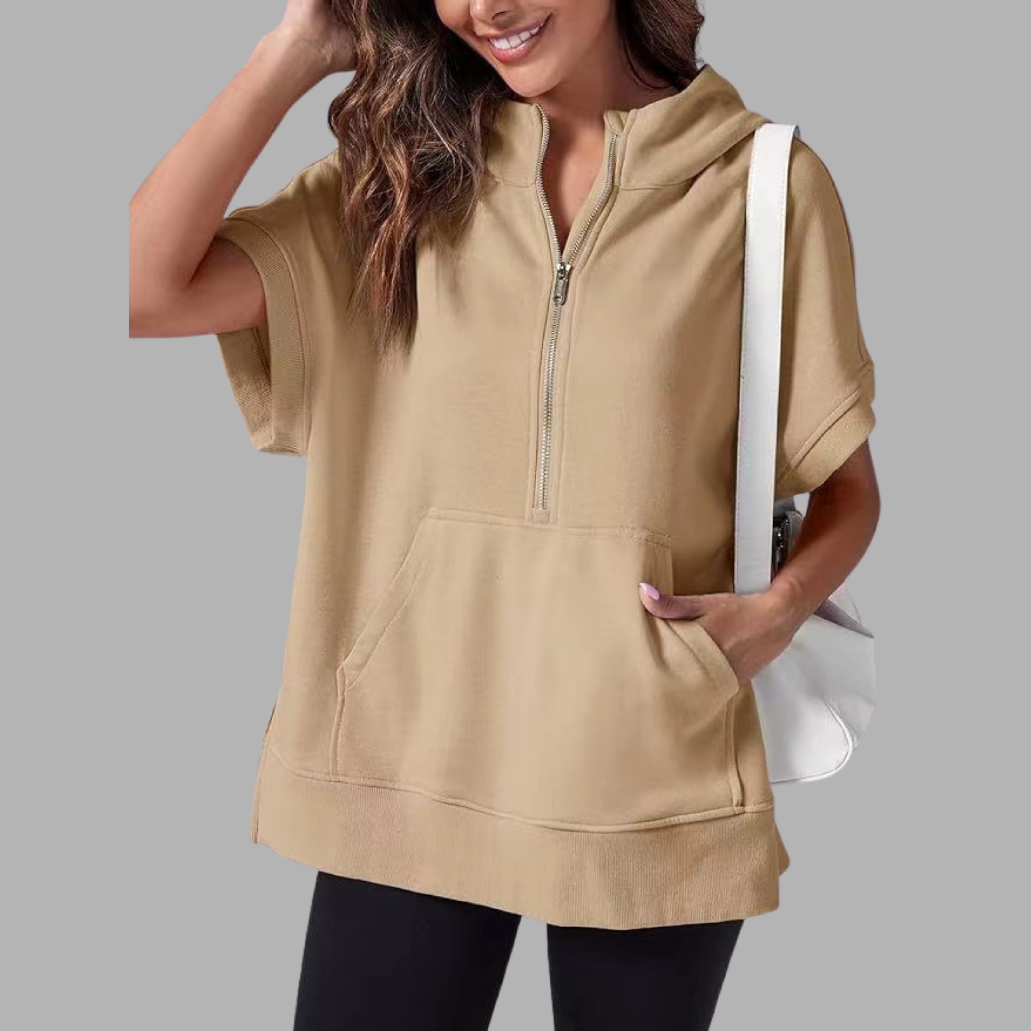 Vilora™  – Relaxed Oversized Half-Zip Summer Hoodie