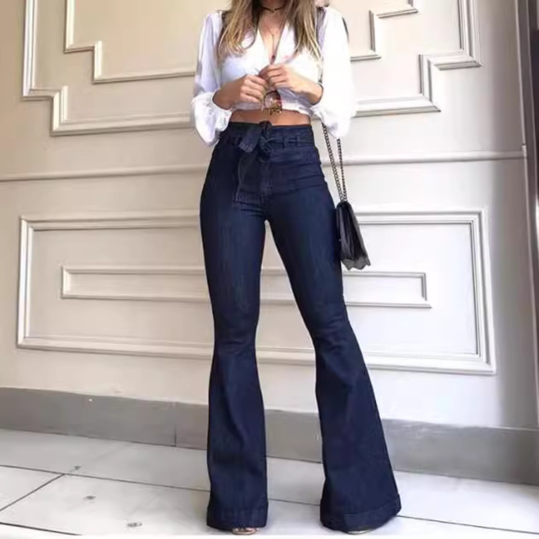 Vilora™  – Vintage Wide Leg Lace-Up Flared Pants