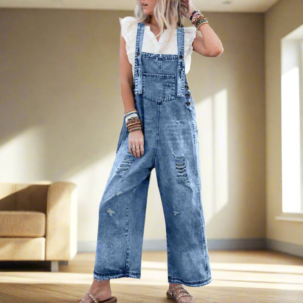 Vilora™  – Vintage Wash Adjustable Jumpsuit