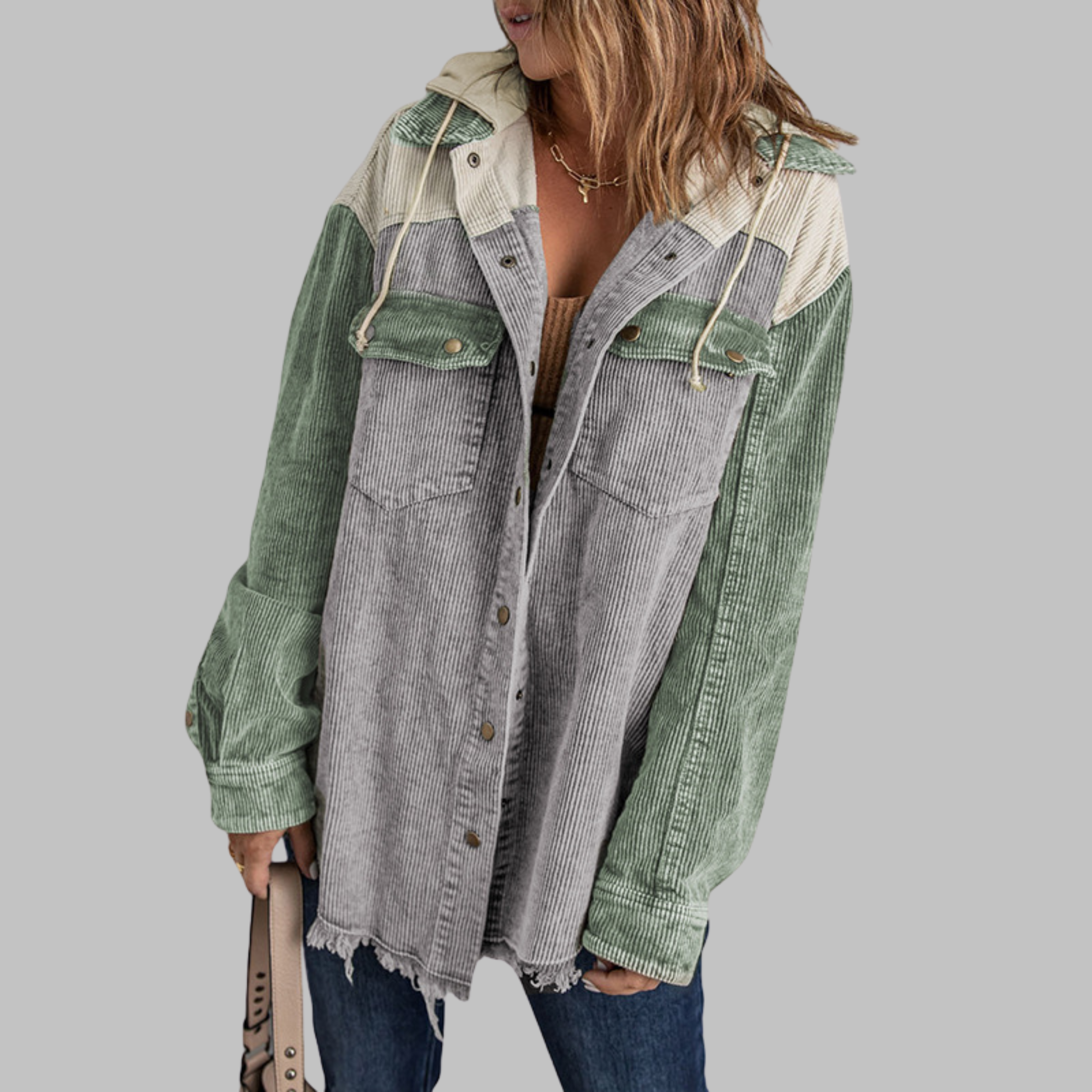Vilora™  - Classic Button Down Long Sleeve Hooded Jacket