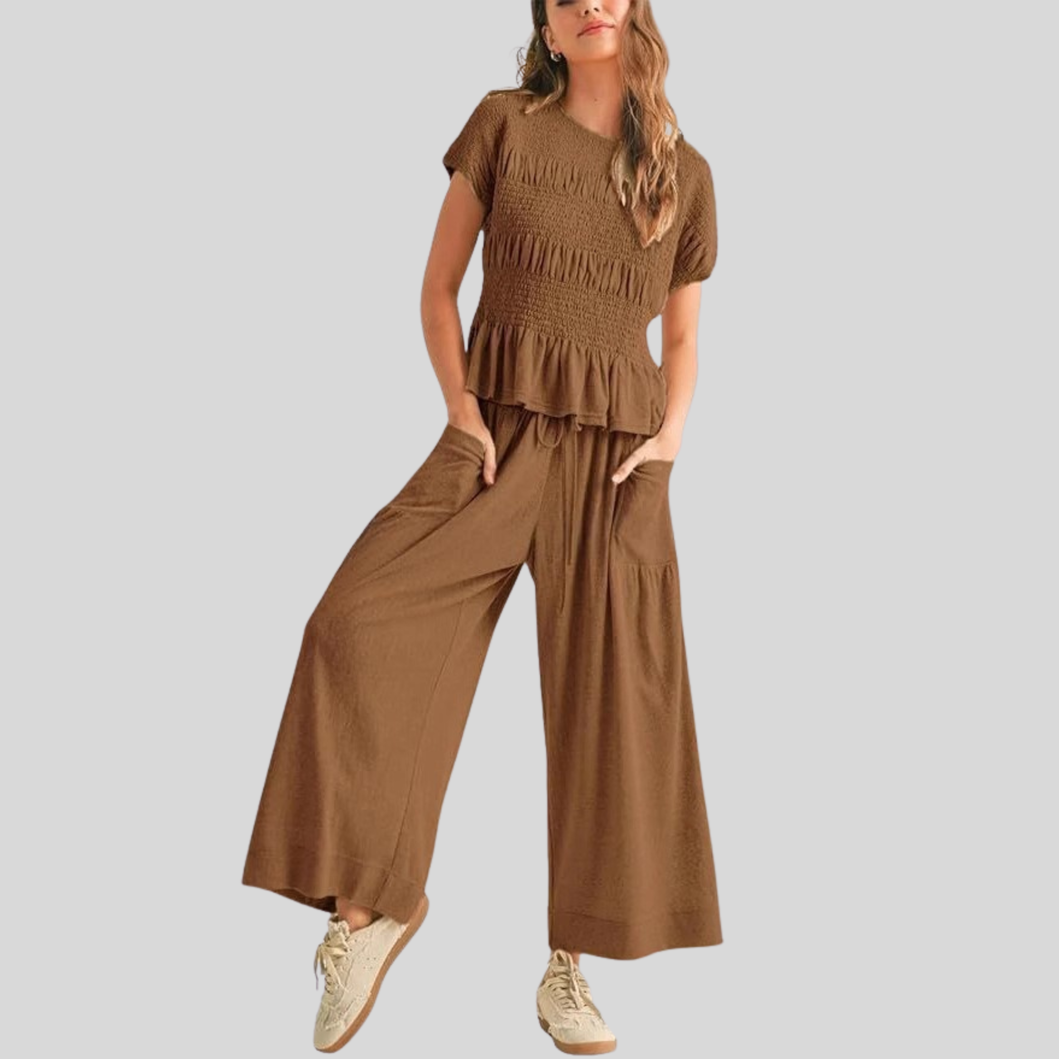 Vilora™  - Casual Top and Wide-Leg Pants Lounge Set