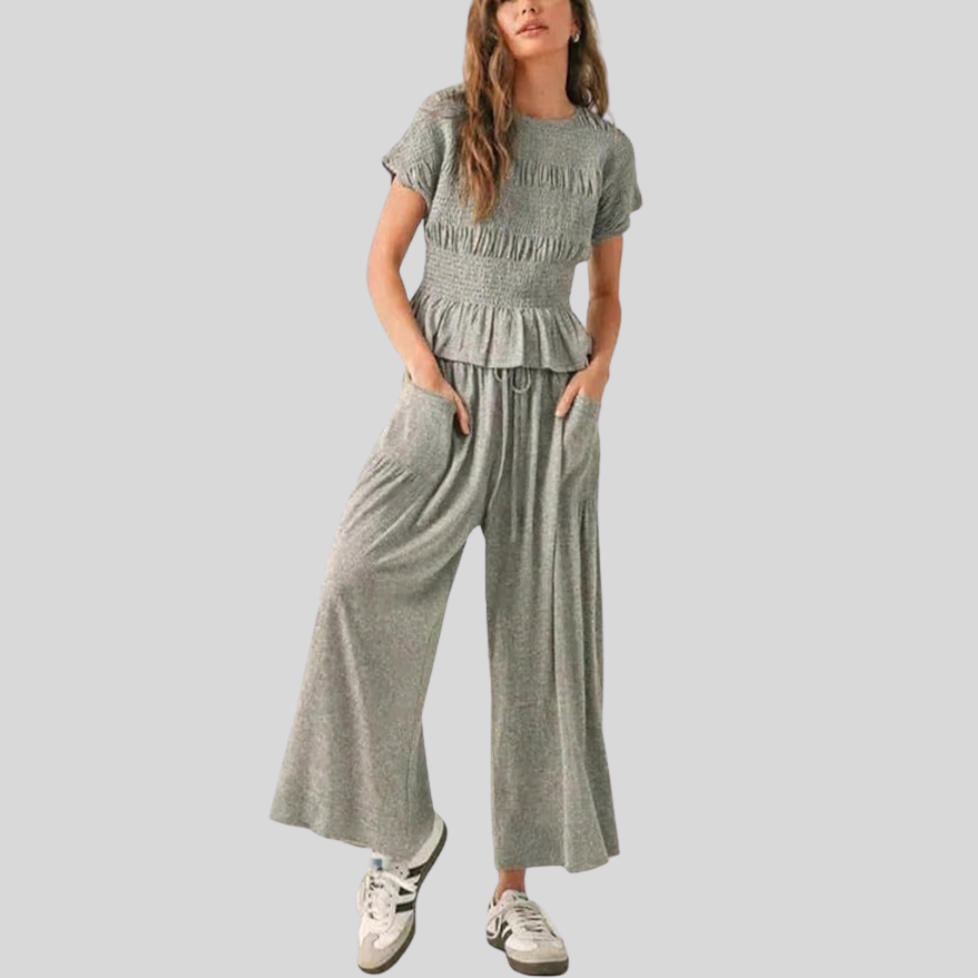 Vilora™  - Casual Top and Wide-Leg Pants Lounge Set