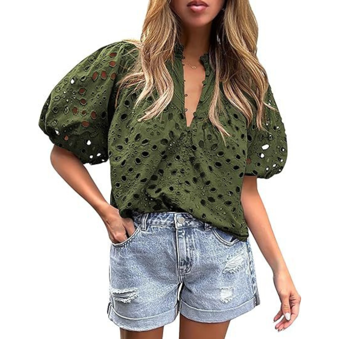 Vilora™  – Elegant Chic Puff Sleeve Long Sleeve Top