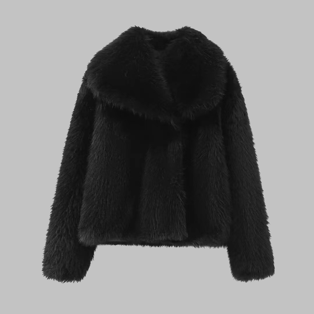 Vilora™  - Classy Long Sleeve Collared Fuzzy Coat