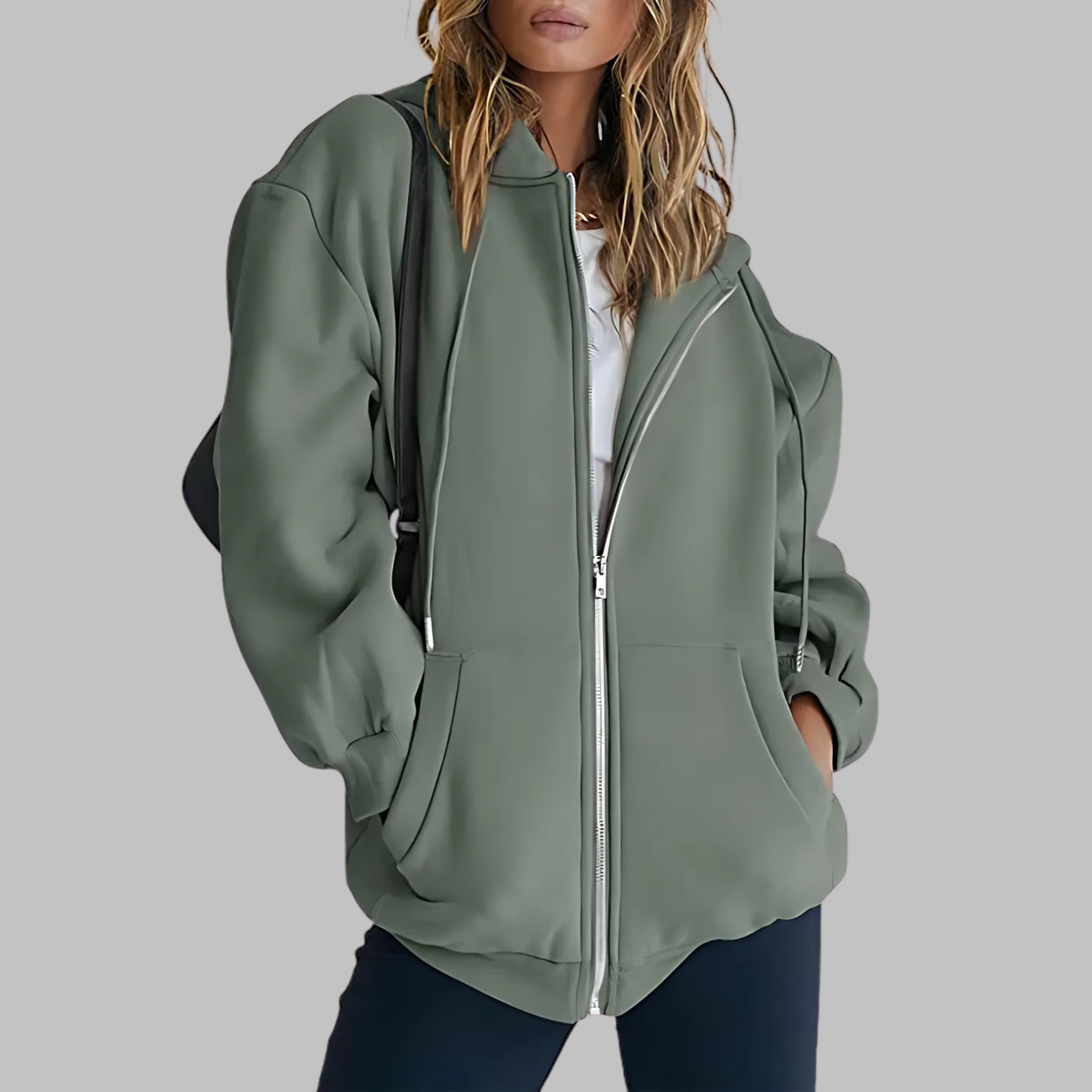 Vilora™ - Classic Zip Up Oversized Hooded Jacket