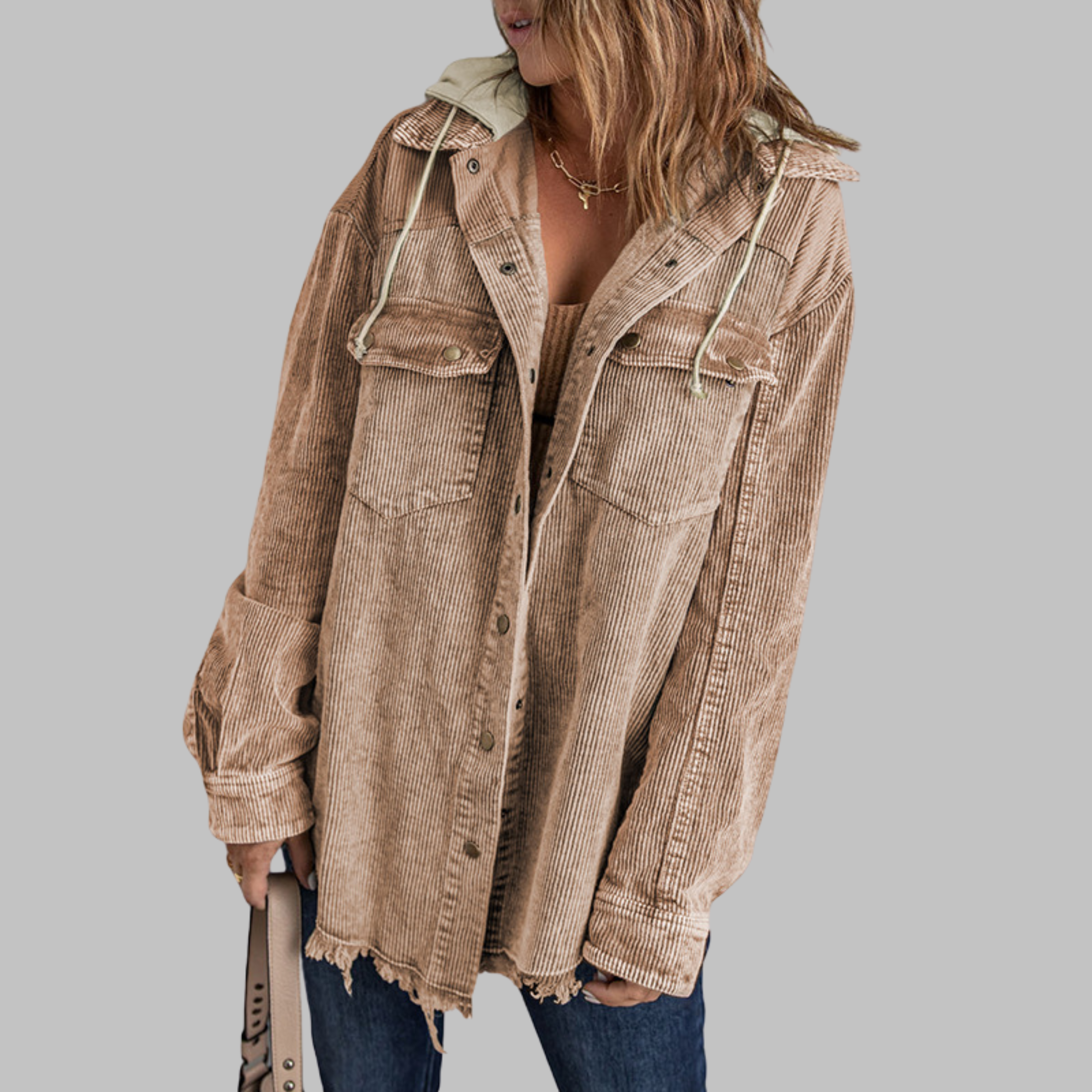 Vilora™  - Classic Button Down Long Sleeve Hooded Jacket